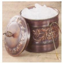 Old Dutch Antique Copper Ice Bucket With Tongs image
