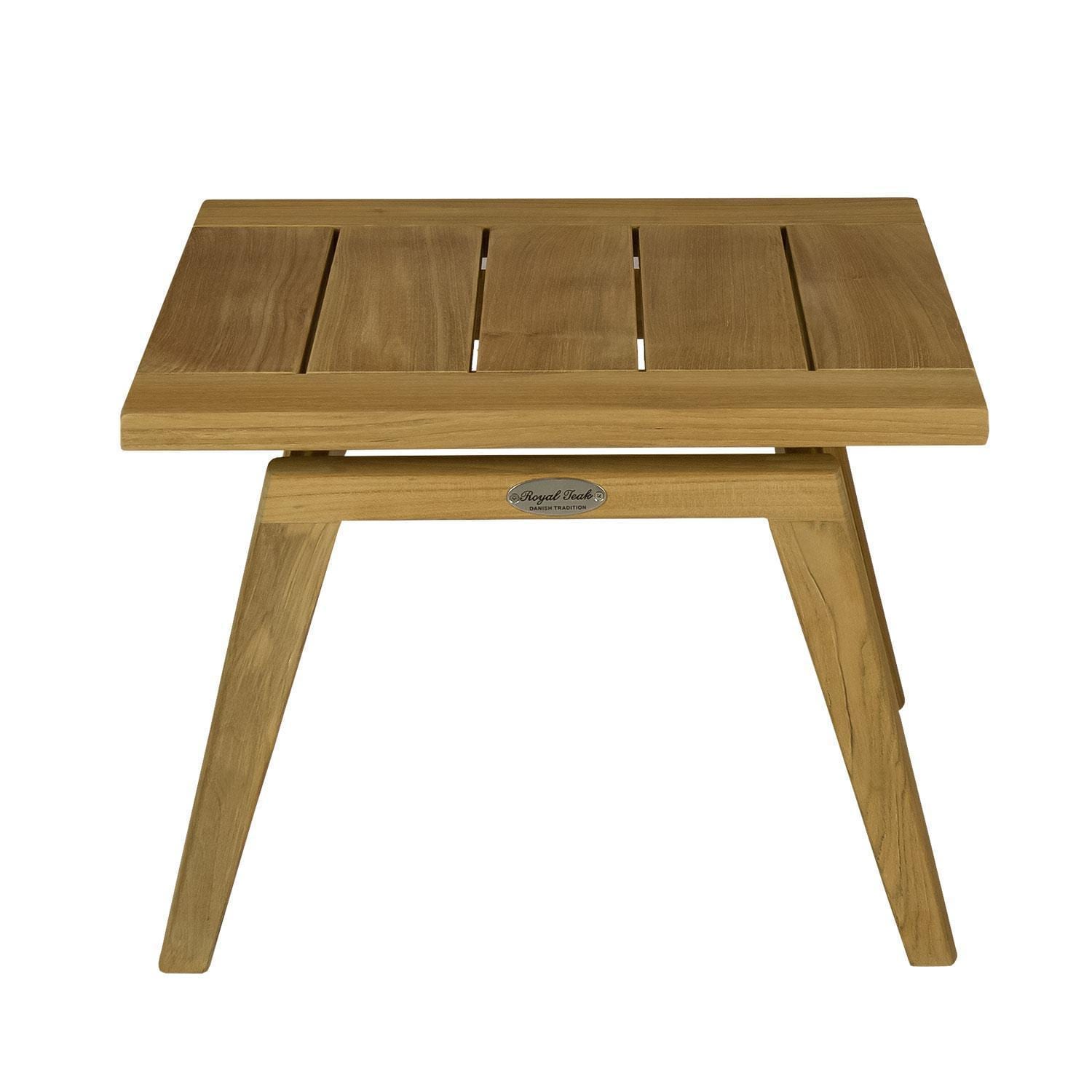Royal Teak Collection Admiral 5 Pc Teak Seating Set in Charcoal Gray - End Table - White Background thumbnail