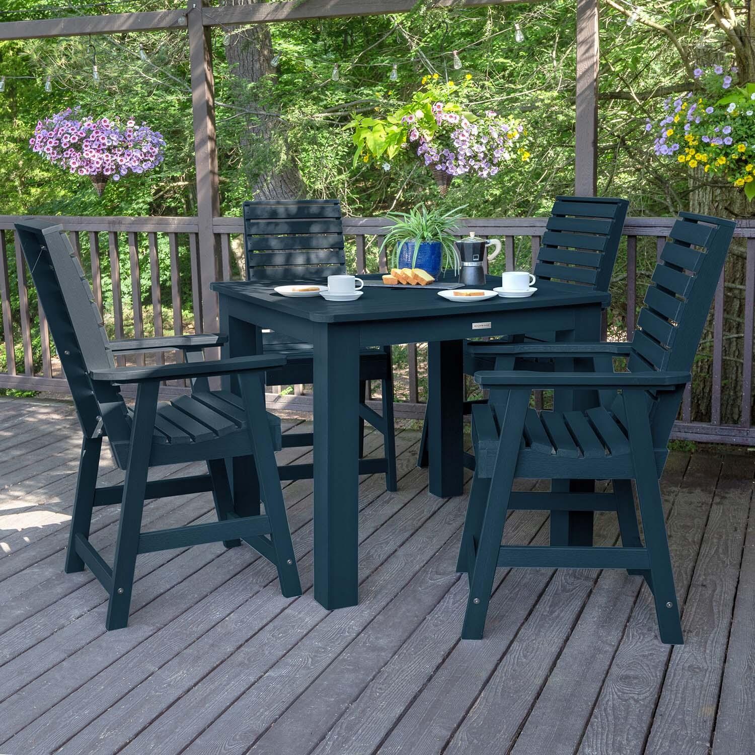 Elm Pointe 5 Pc Square Counter-Height Dining Set in Federal Blue By Lakeview Outdoor Designs - Lifestyle thumbnail