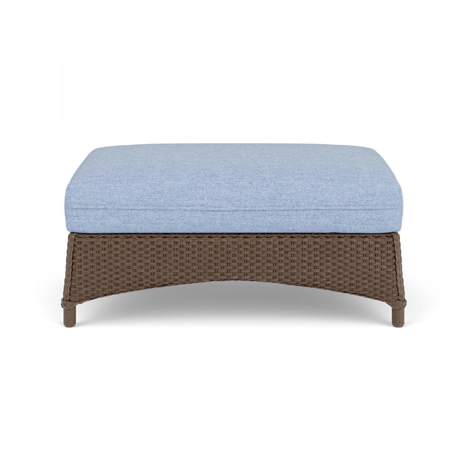 Lloyd Flanders Mandalay Large Ottoman in Bark Finish with Demo Skyway Fabric - Back thumbnail