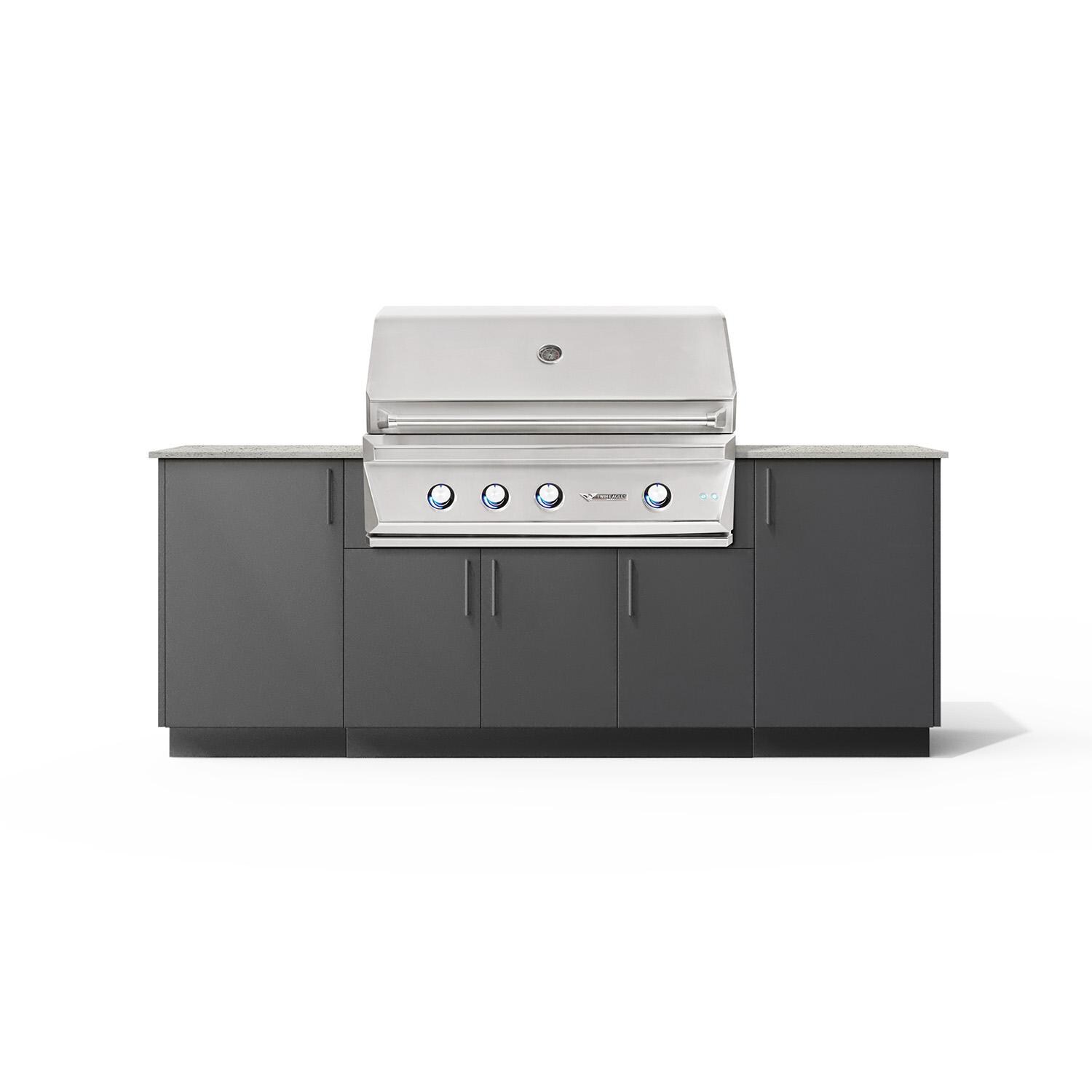 Urban Bonfire B-Sierra-42-TwinEagles-Keon-Anthracite Sierra 42 Outdoor Kitchen w/ Twin Eagles Propane Grill, Keon Countertop & Anthracite Finish thumbnail