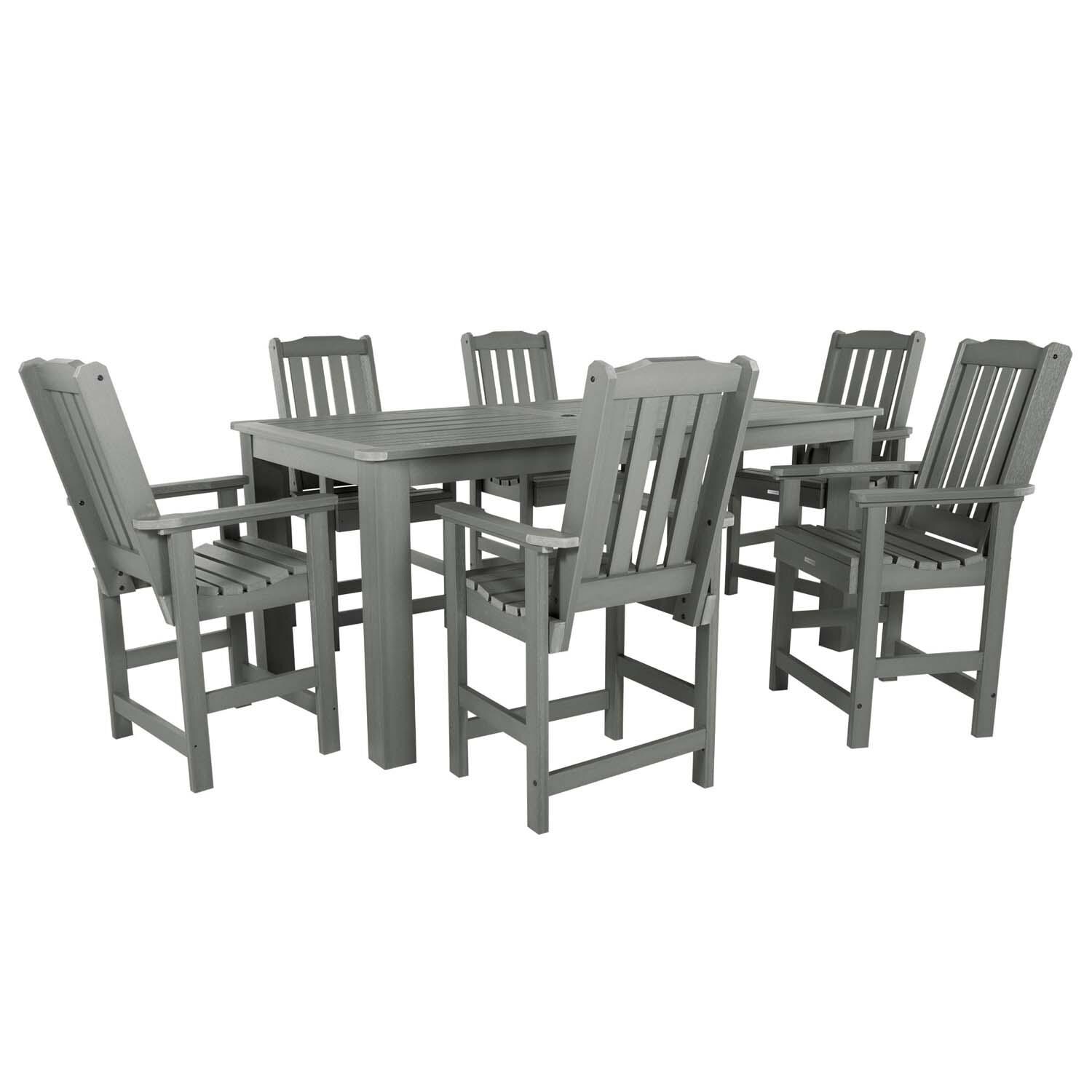 Hart Lane 7 Pc Recycled Plastic Counter Height Dining Set In Coastal Teak by Lakeview - White Background thumbnail