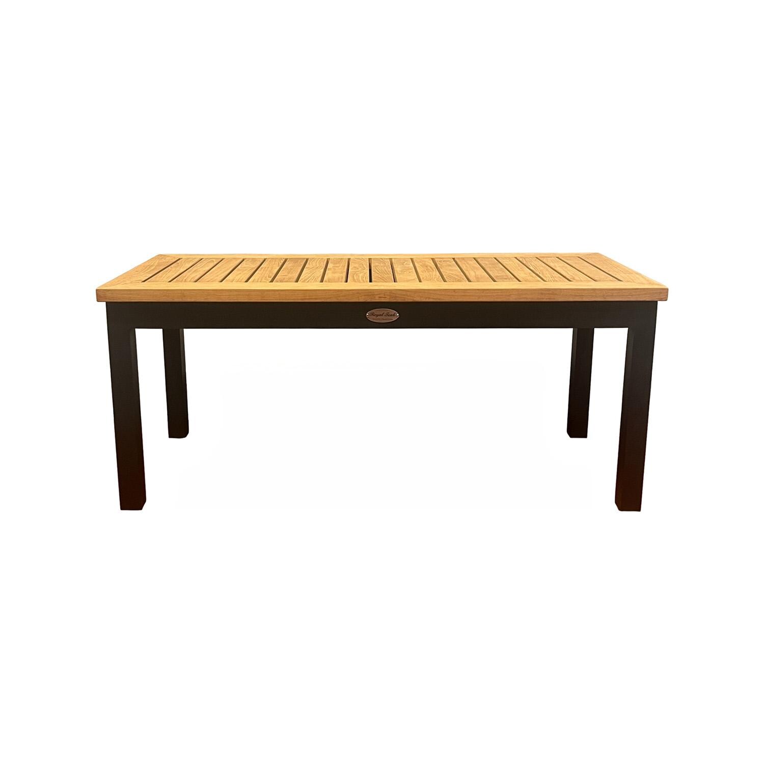 Royal Teak Collection NAPCT Naples Aluminum Coffee Table in Black - Front - White Background thumbnail