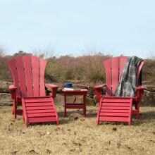 Pawleys Island Sunrise 5 Piece Poly Lumber Patio Adirondack Set - Red