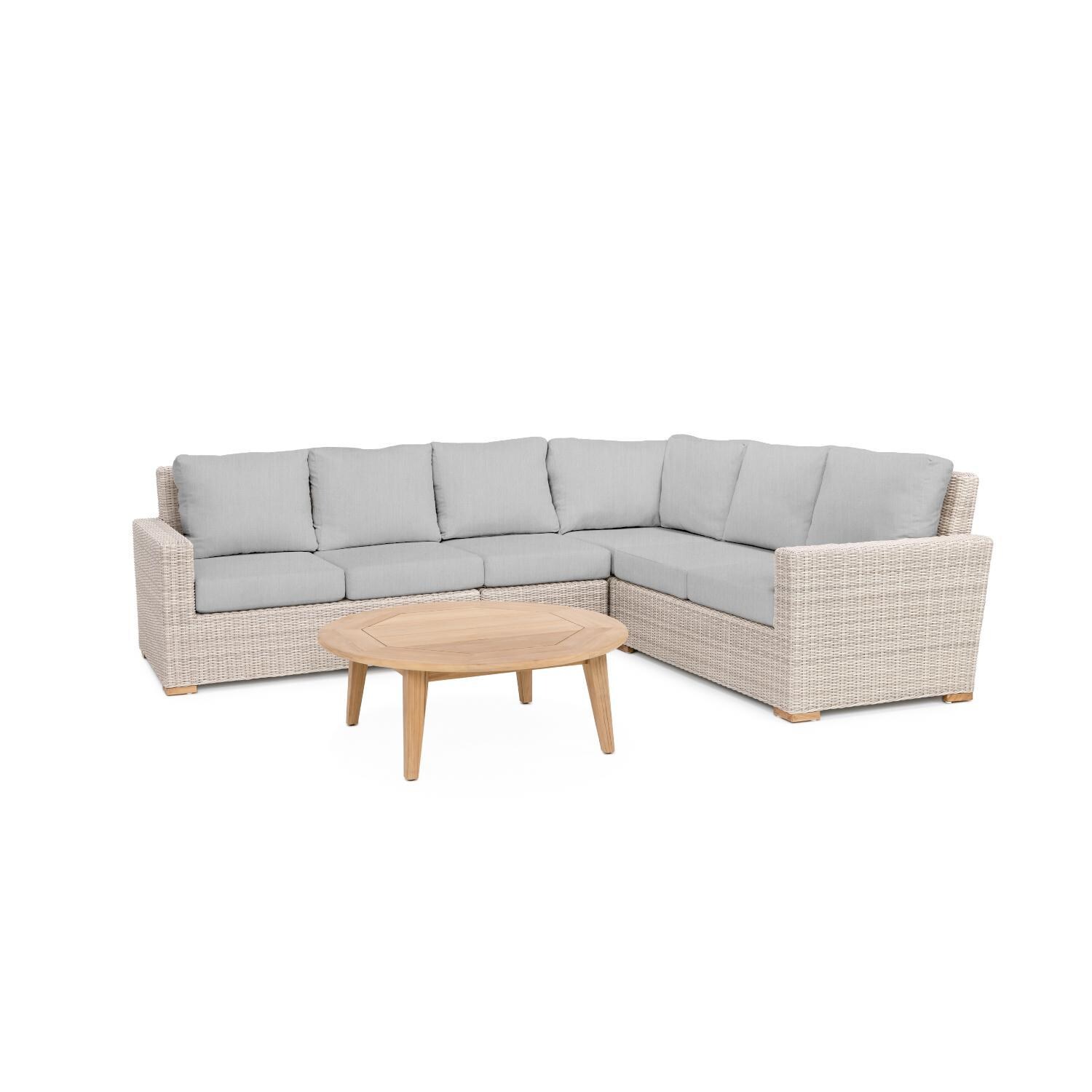 Teak + Table Oyster Bay Sectional 2 Piece Lounge Set in Granite - White Background thumbnail
