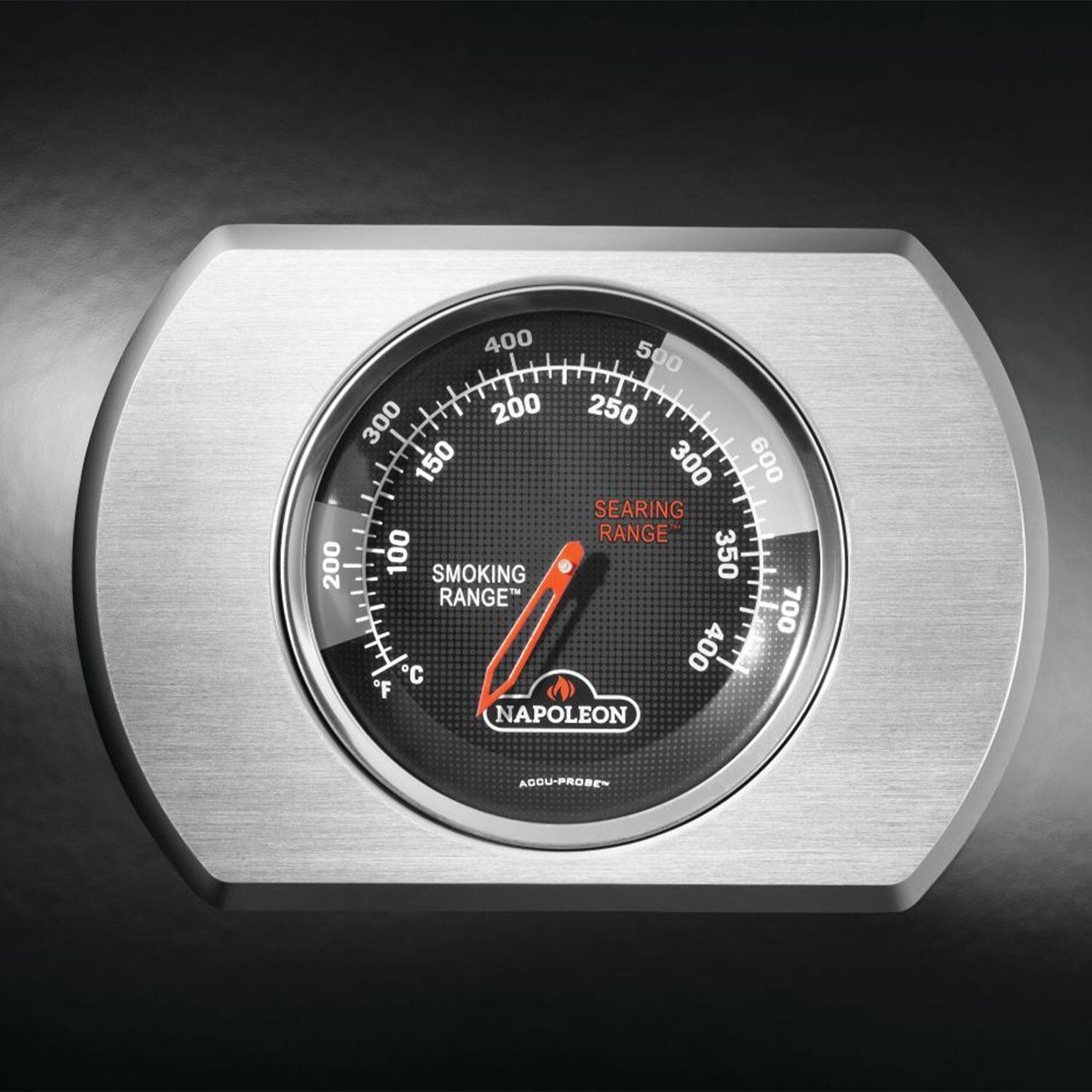 Napoleon R525PK-2-SS Rogue 525 Propane Gas Grill - Black - Temperature Gauge - Detail thumbnail