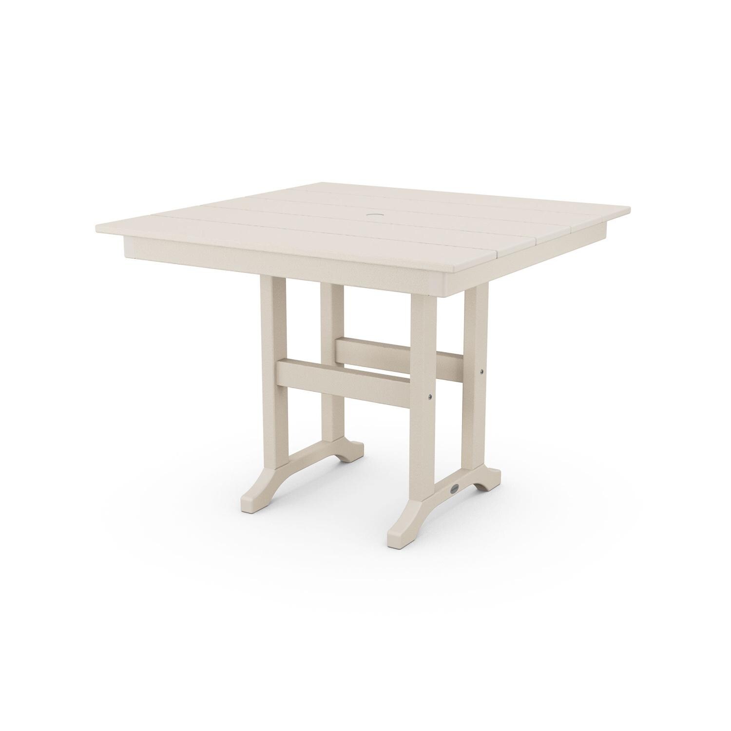 POLYWOOD 37-Inch Farmhouse Dining Table - Sand : BBQGuys