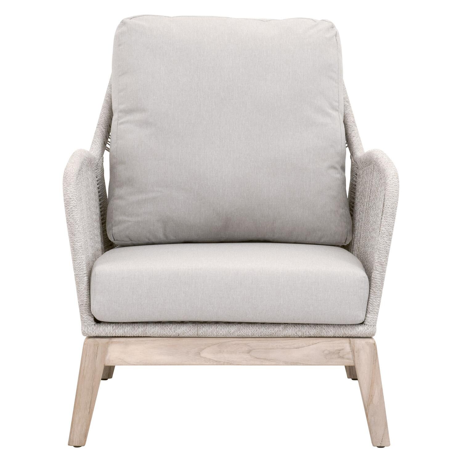 Peninsula Way Woven Rope Club Chair in Taupe & White By Lakeview