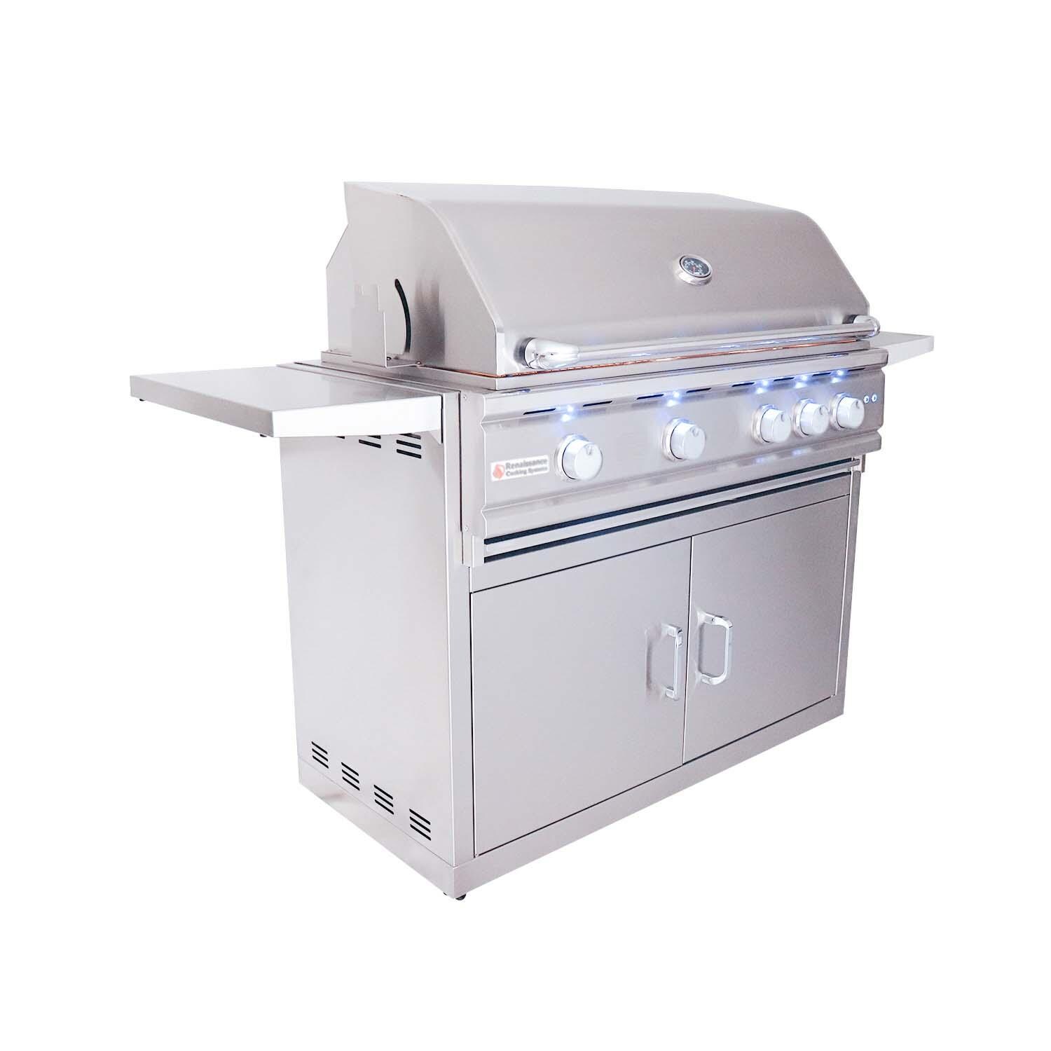 RCS RON38BLPCK Cutlass Pro 38 Inch Propane Grill - Left Angled View - White Background thumbnail