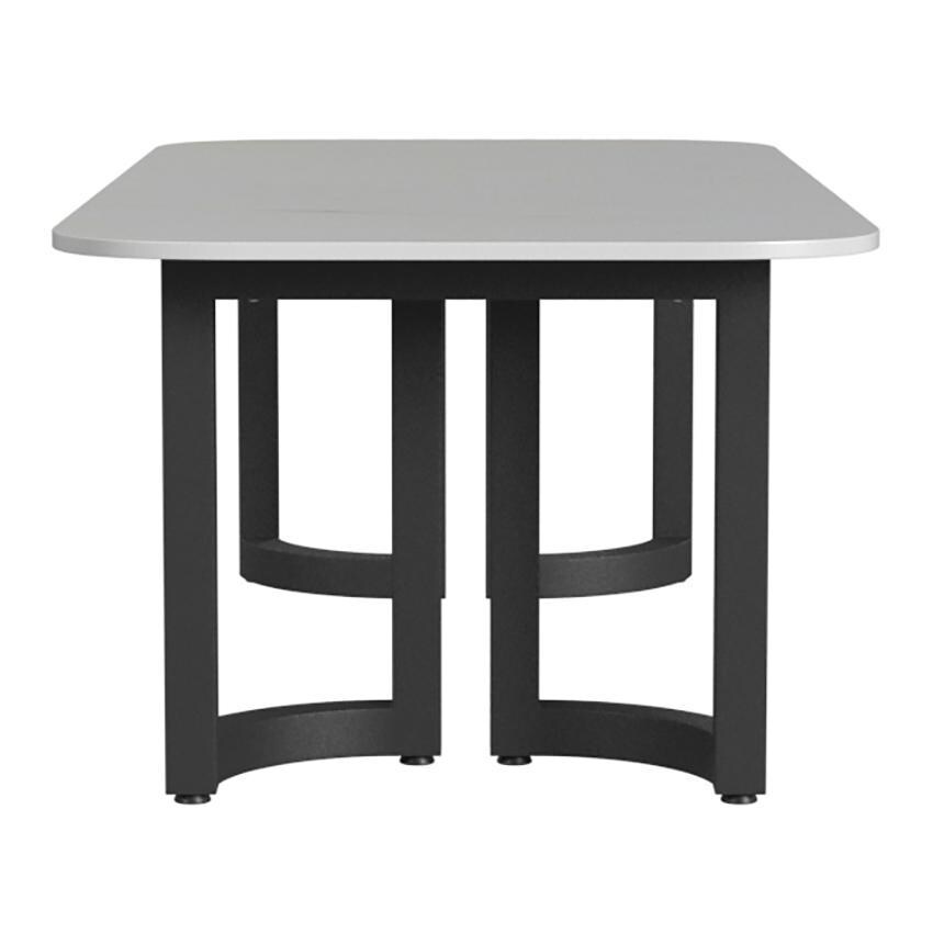 Malibu 96 Inch Black Aluminum Dining Table by Sunset West - Side - White Background thumbnail