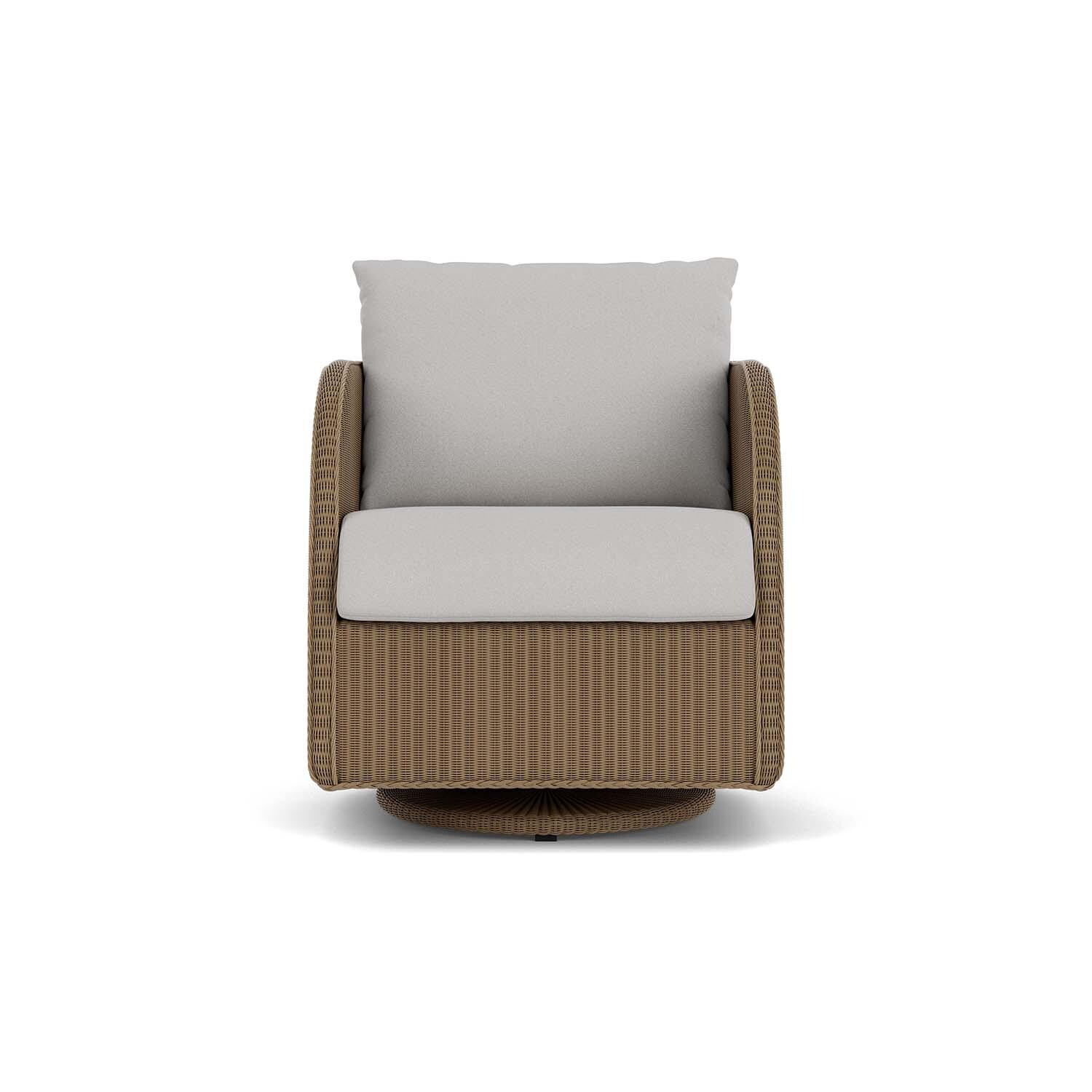 Essence Wicker Club Chair w/ Swivel Gliders in Fawn/Tundra Dove By Lloyd Flanders