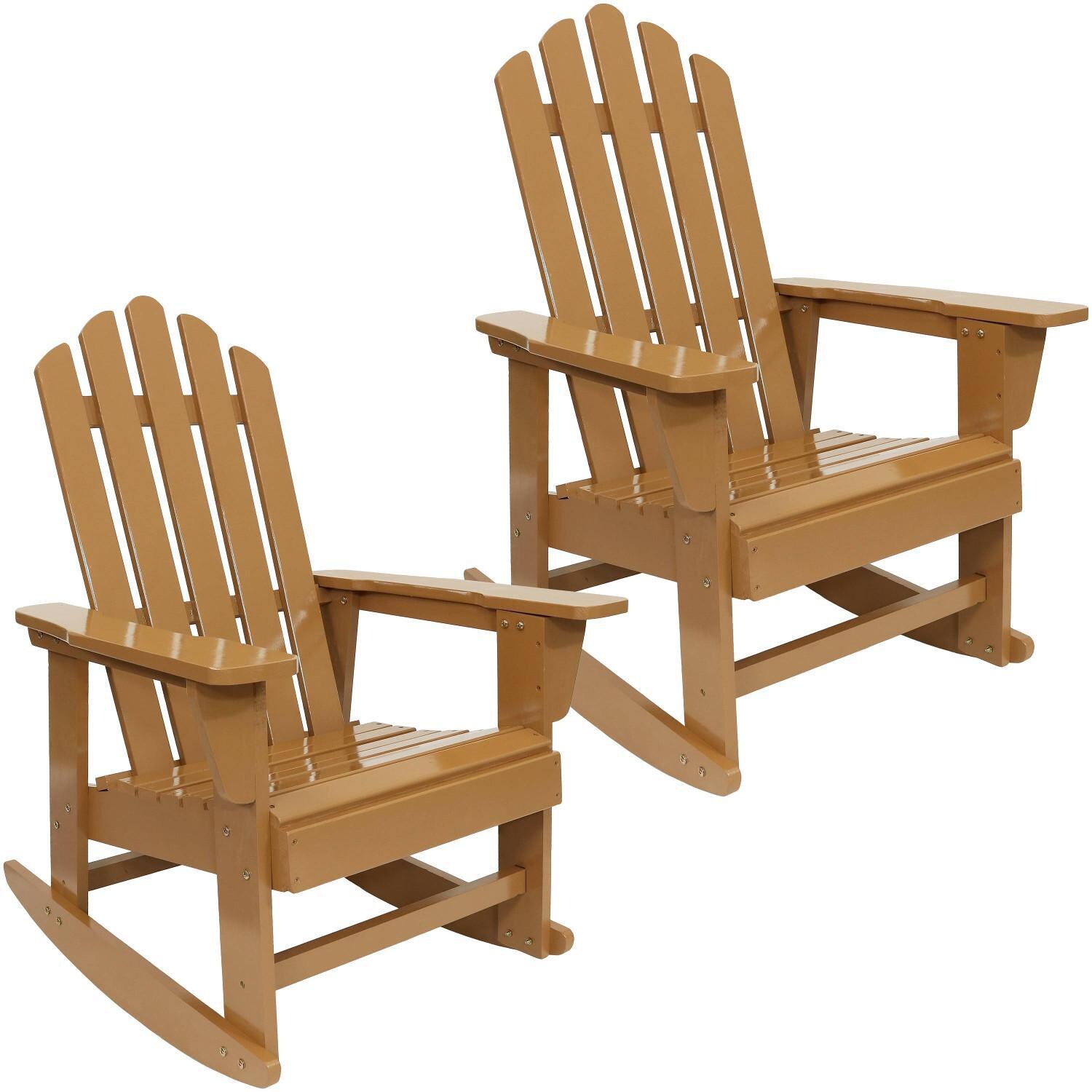 Ultimate Patio Classic 2-Piece Wooden Adirondack Rocking Chair Set - Cedar thumbnail
