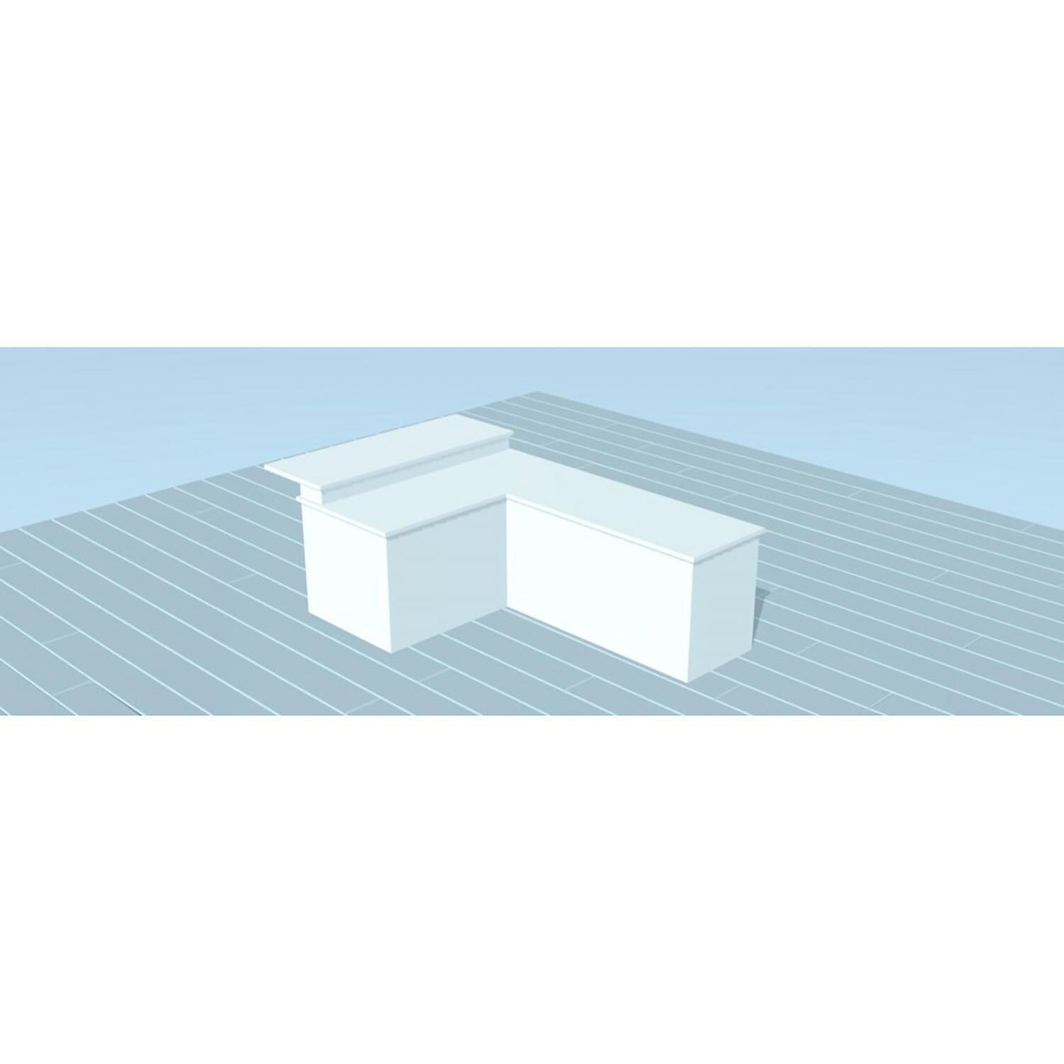 Pro-Fit PRODIY6B8L DIY PRO 6' x 8' Unfinished Island w/6' Bar - Rendered Image - White Background thumbnail