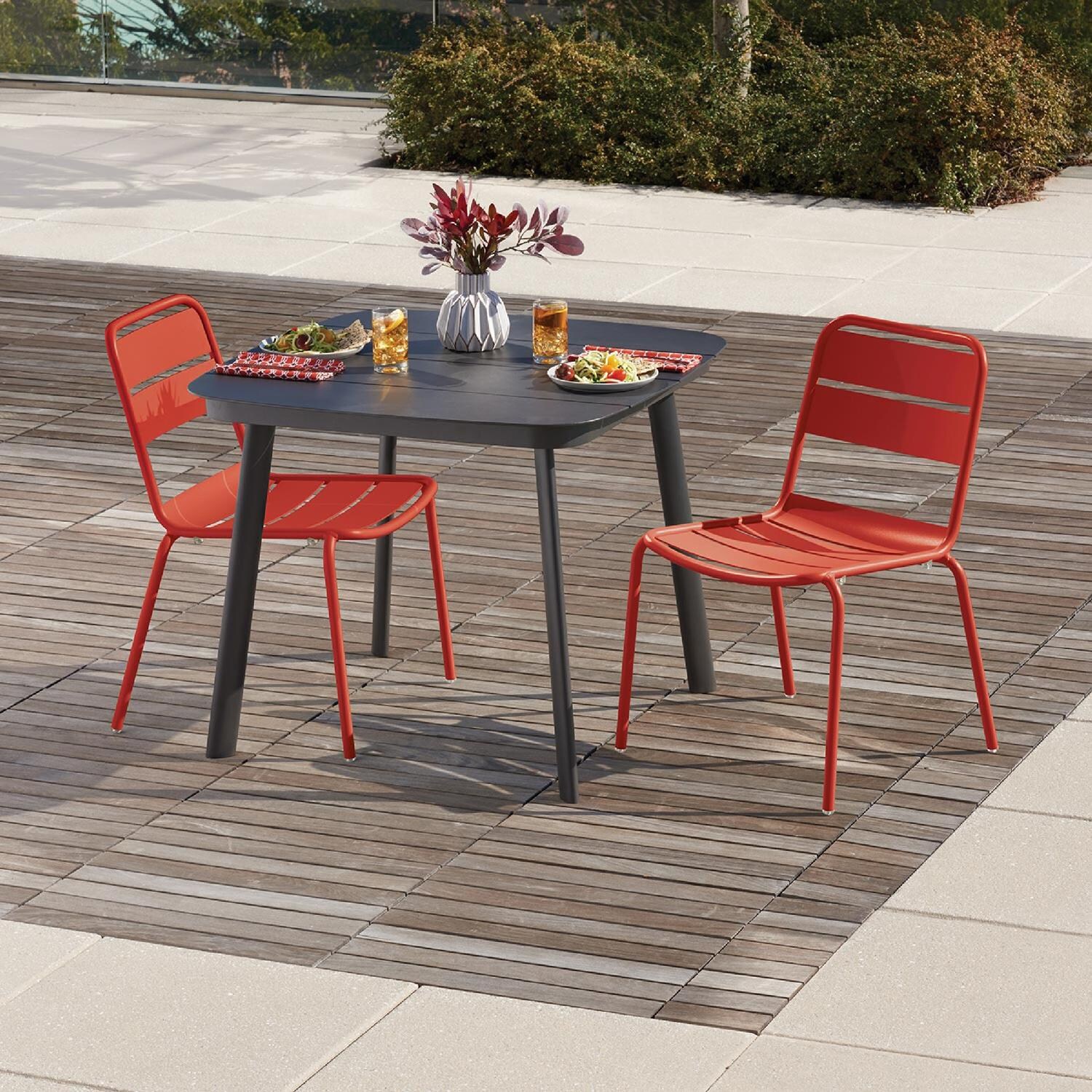 Oxford Garden Kapri 2 Pc Aluminum Dining Side Chair in Venetian - Outdoor Dining thumbnail