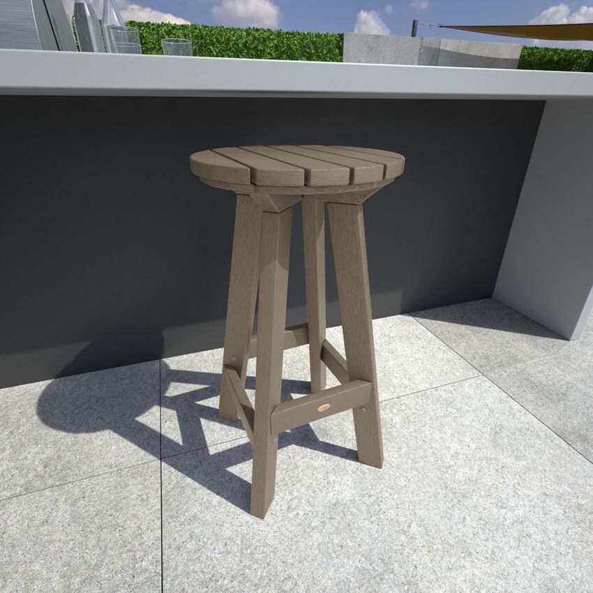 Tracewood Recycled Plastic Bar Stool in Woodland Brown by Lakeview Outdoor Designs
