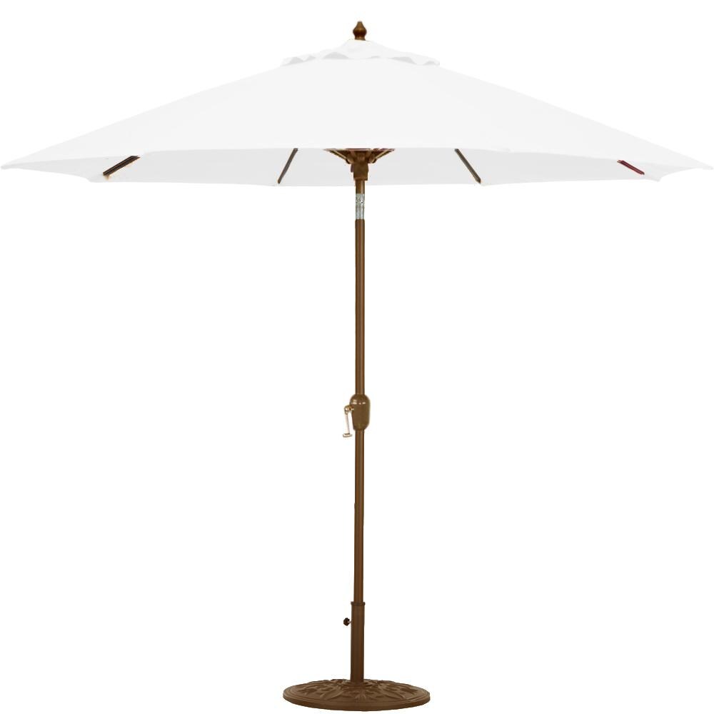 Galtech 9 Ft. Octagonal Aluminum Patio Market Umbrella W/ Crank Lift And Auto Tilt - Mocha Frame W/ Sunbrella Canvas Natural Canopy image