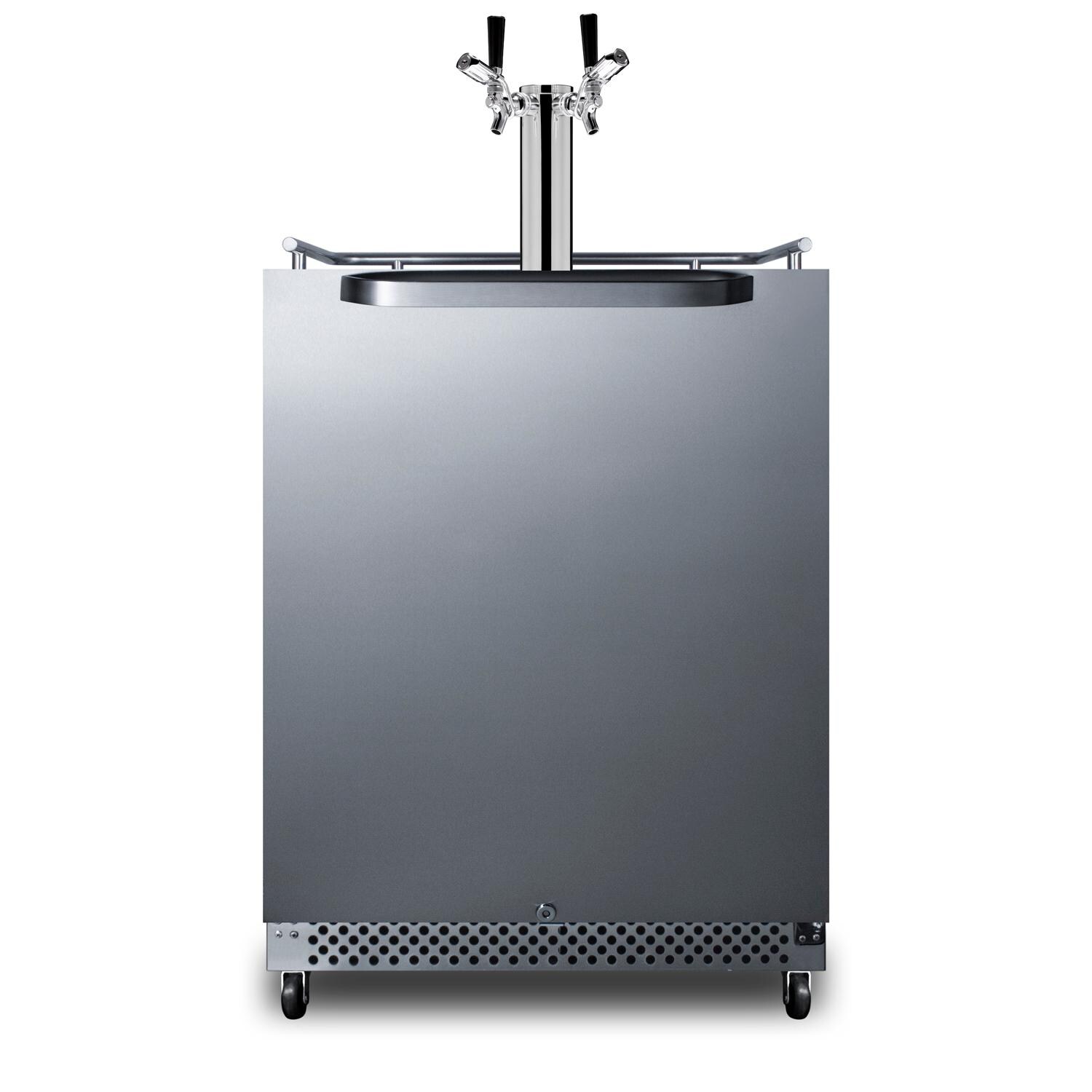 Summit SBC696OSTWINTL Commercial Outdoor Rated Double Tap Beer Dispenser / Kegerator w/ TapLock thumbnail