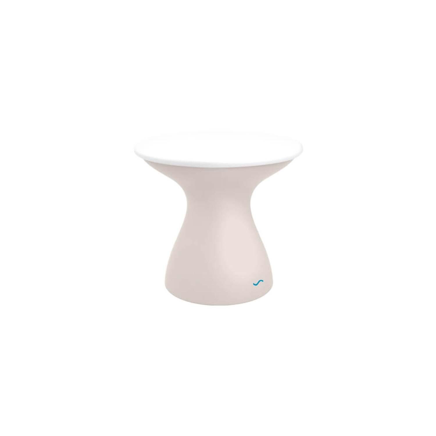 Autograph 17 Inch Round Polyresin End Table in Cloud/White by Ledge Lounger