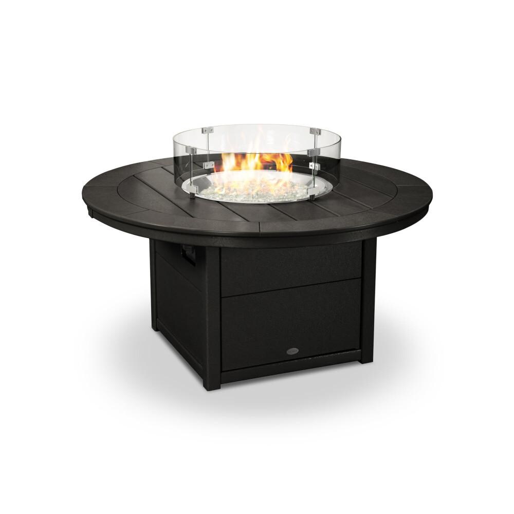 POLYWOOD PWS706-1-BL Classic Adirondack 5-Piece Conversation Set W/ Fire Pit Table - Fire Pit Table thumbnail
