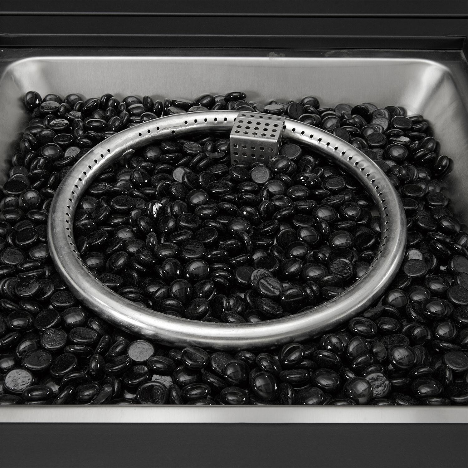 Ultimate Patio UP-92608MB-TE 5Pc Outdoor Sectional Set W/ Fire Table in Taupe - Lava Rocks - Detail thumbnail