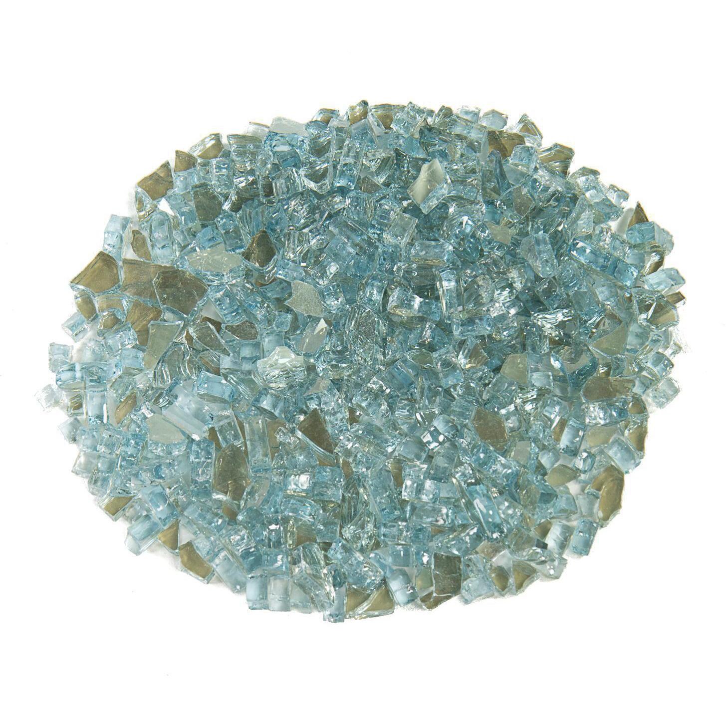 Lakeview Outdoor Designs 1/4-Inch Polar Blue Reflective Fire Glass - Top View thumbnail