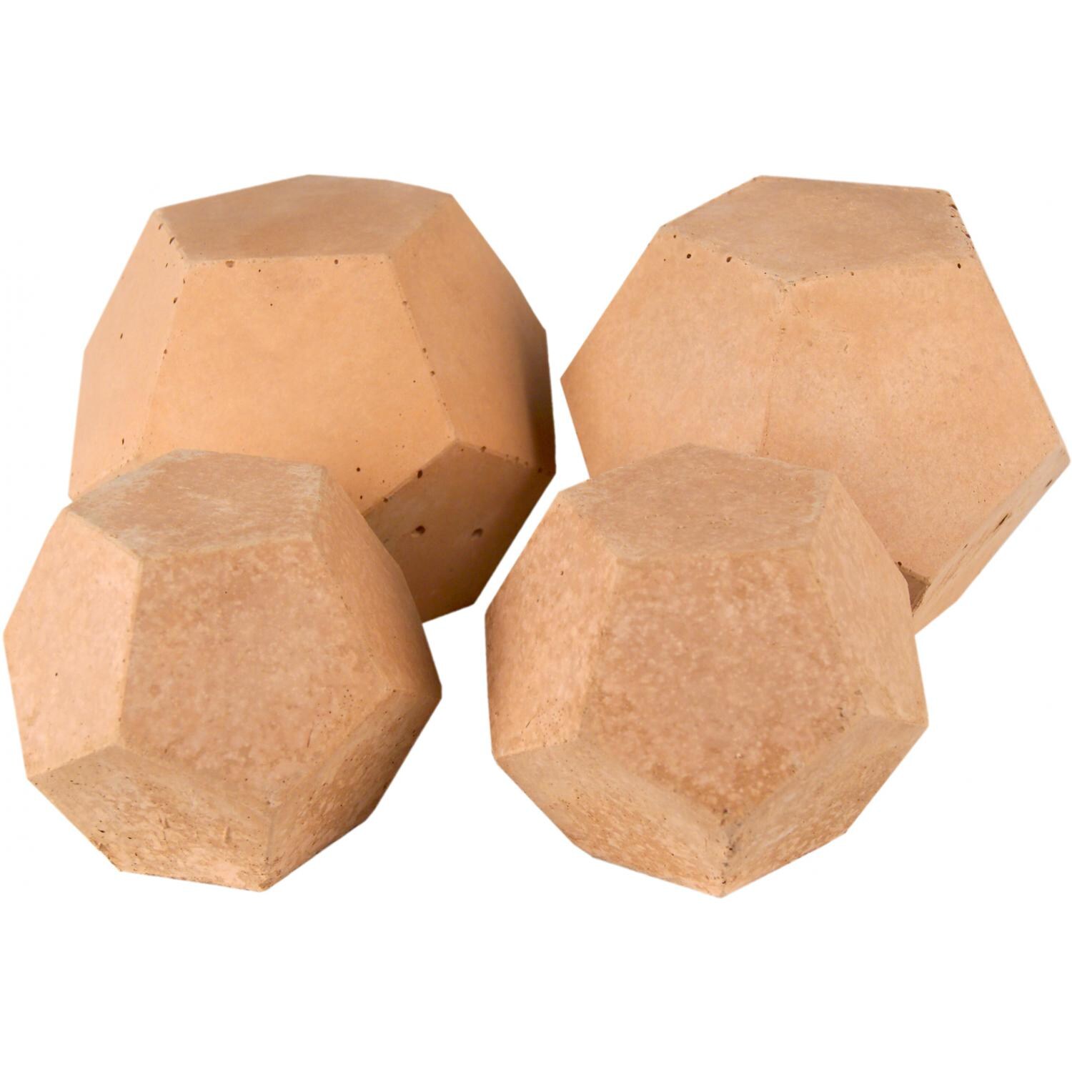 Peterson Real Fyre Decorative Geo Shapes Terracotta Domes Set - Set Of 4