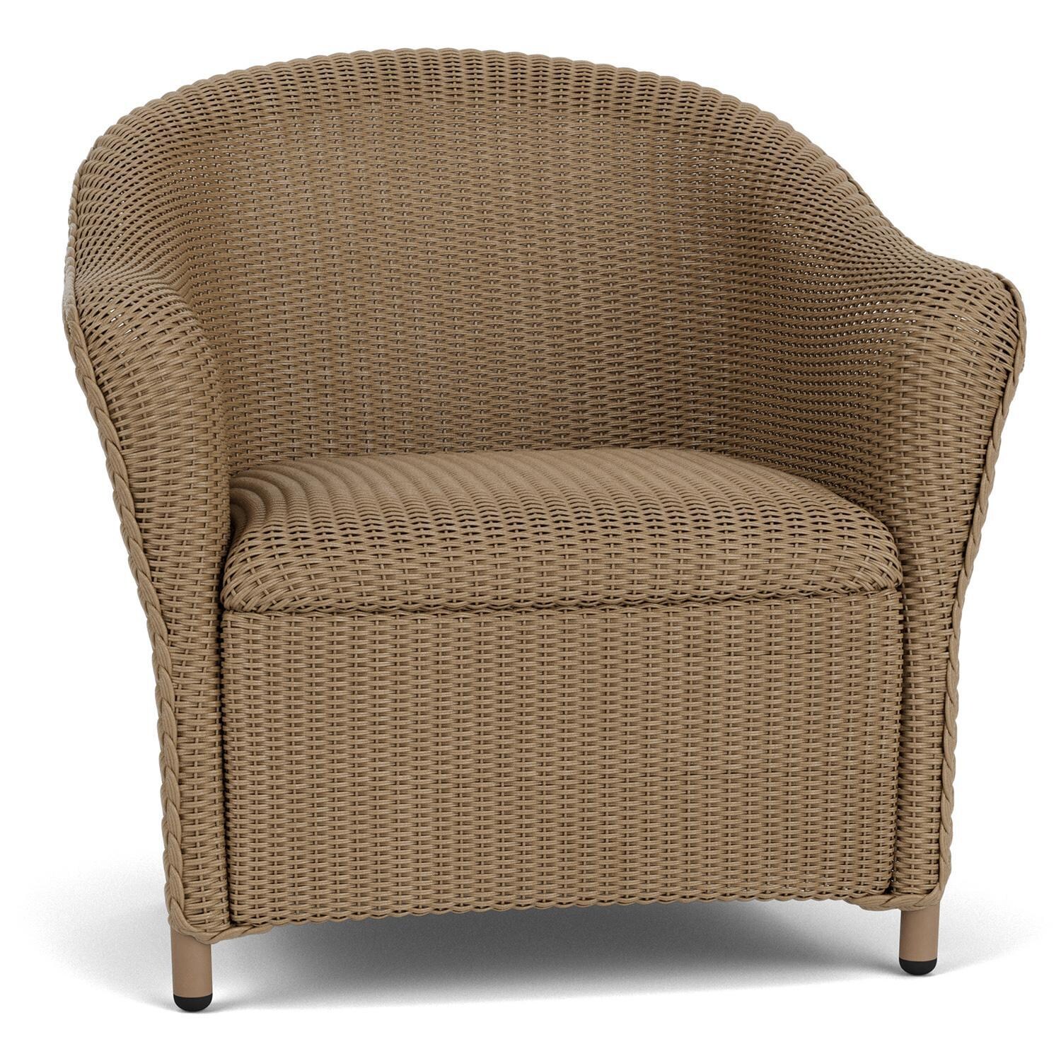 Lloyd Flanders Reflections 4-Piece Seating Set W/ Ottoman & End Table in Fawn Finish - Lounge Chair Angled thumbnail