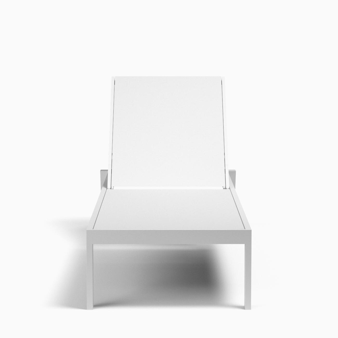 Sunset West - 1101-9 - Naples Aluminum Stackable Patio Sling Chaise W/ Textilene Frost Sling - Front View thumbnail