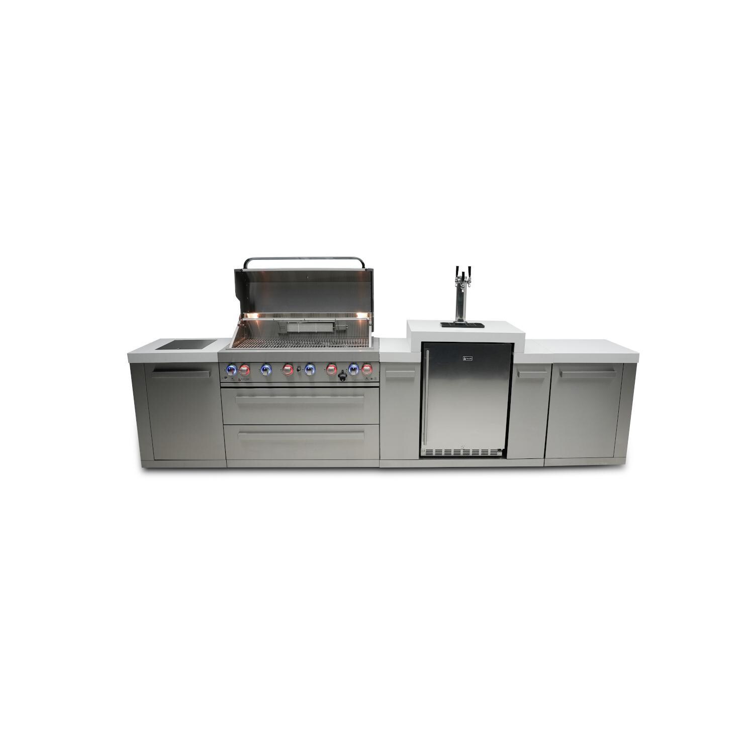 Mont Alpi 805 Natural Gas Island w/ Kegerator (Ships Propane w/ Conversion Kit) - Hood Open - Detail thumbnail