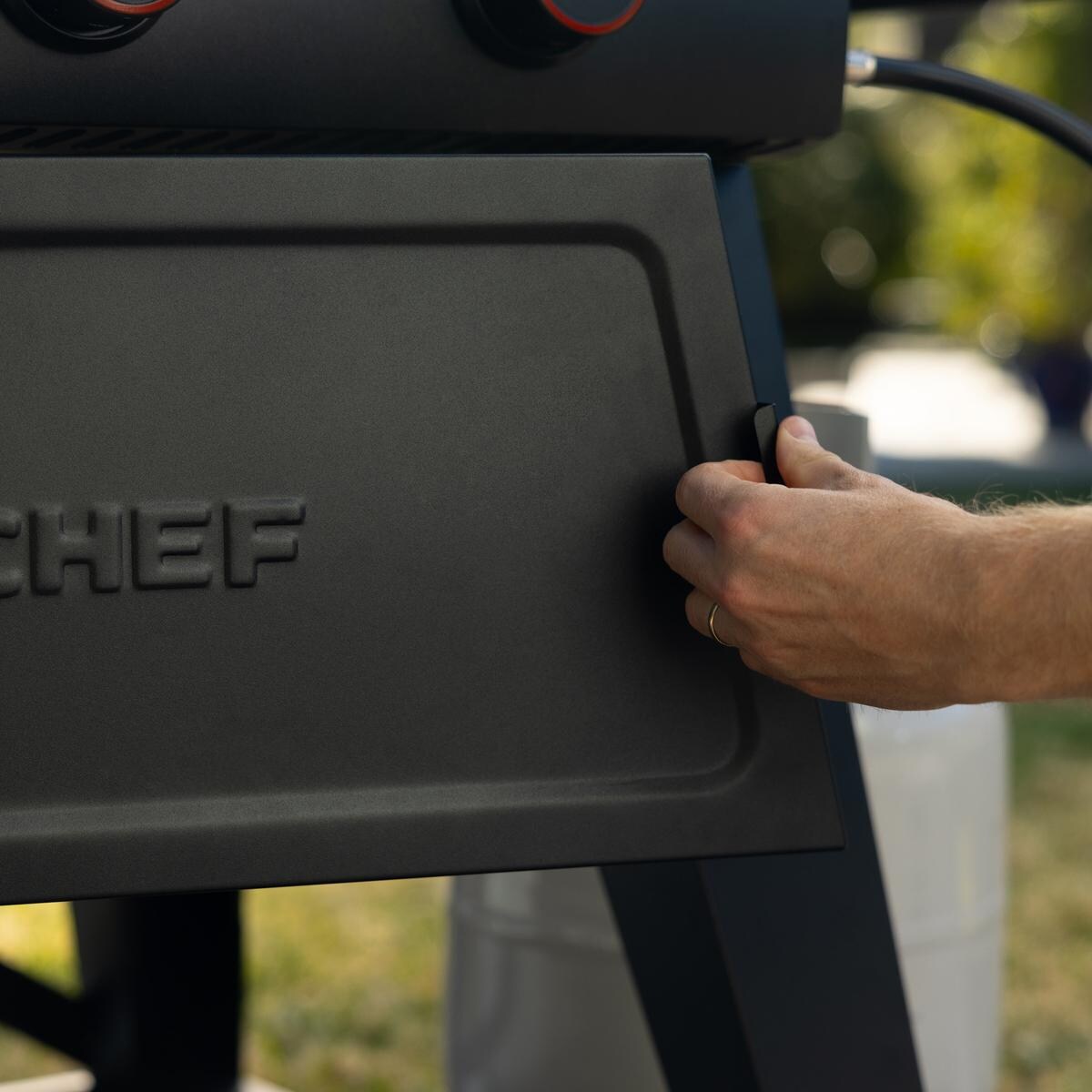 Camp Chef FTG36 36 Inch Gridiron Griddle - Swing Open Door - Detail thumbnail