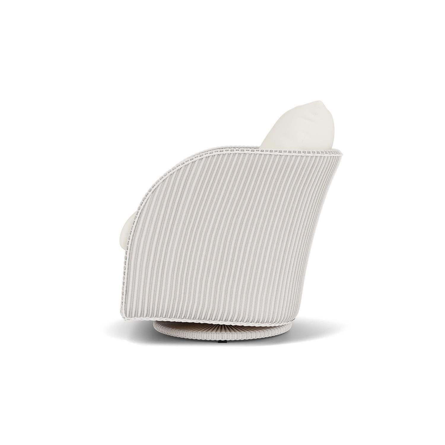 Lloyd Flanders Essence Swivel Glider Lounge Chair W/Sailcloth Salt Fabric - White Finish - Side thumbnail
