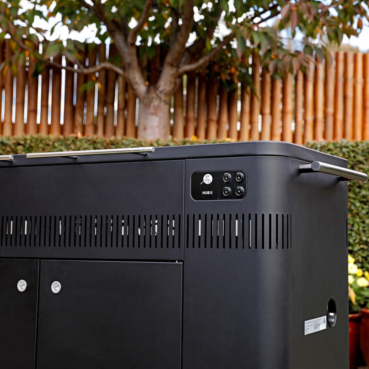 Everdure HBCE3BUS HUB II 54-Inch Charcoal Grill With Rotisserie & Electronic Ignition - Close Up thumbnail