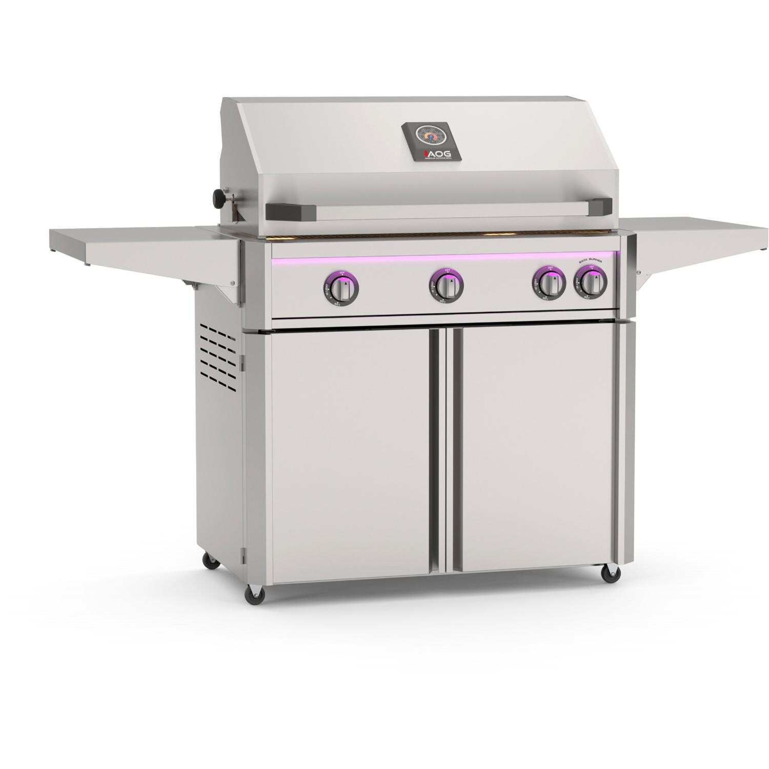 American Outdoor Grill L-Series 36-in 4-Burner Propane Grill w/ Lights & Rotisserie Kit on Cart - Grill on Cart - White Background thumbnail