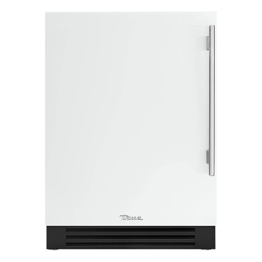 True 24 Inch 5.6 Cu. Ft. Left Hinge Outdoor Refrigerator - Matte White w/ Stainless Steel Handles - TUR-24-L-OP-C~DSK-030-H04