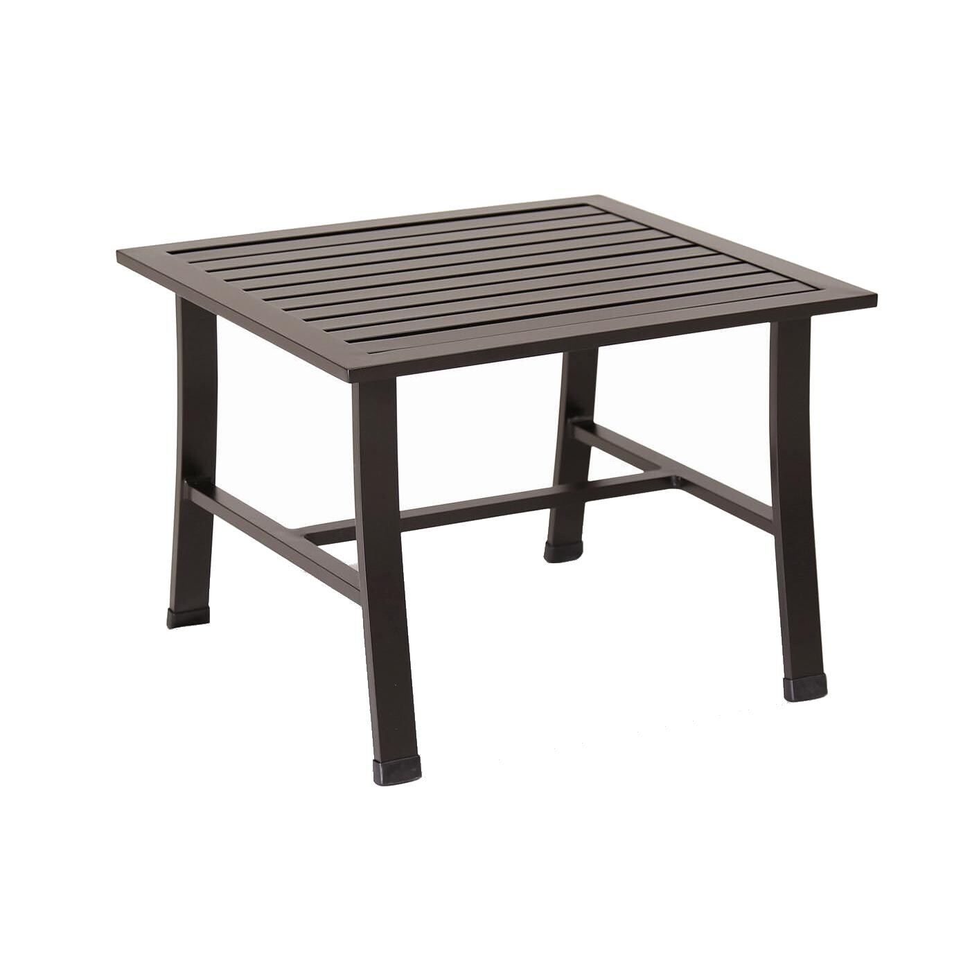 La Jolla 22 Inch Square Aluminum End Table in Espresso by Sunset West