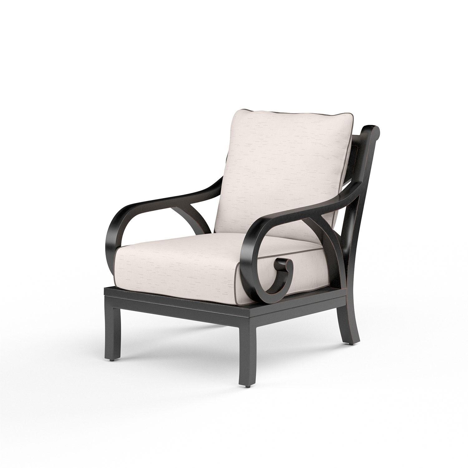 Monterey Aluminum Patio Club Chair in Canvas Natural w/ Self Welt By Sunset West - Display - White Background thumbnail