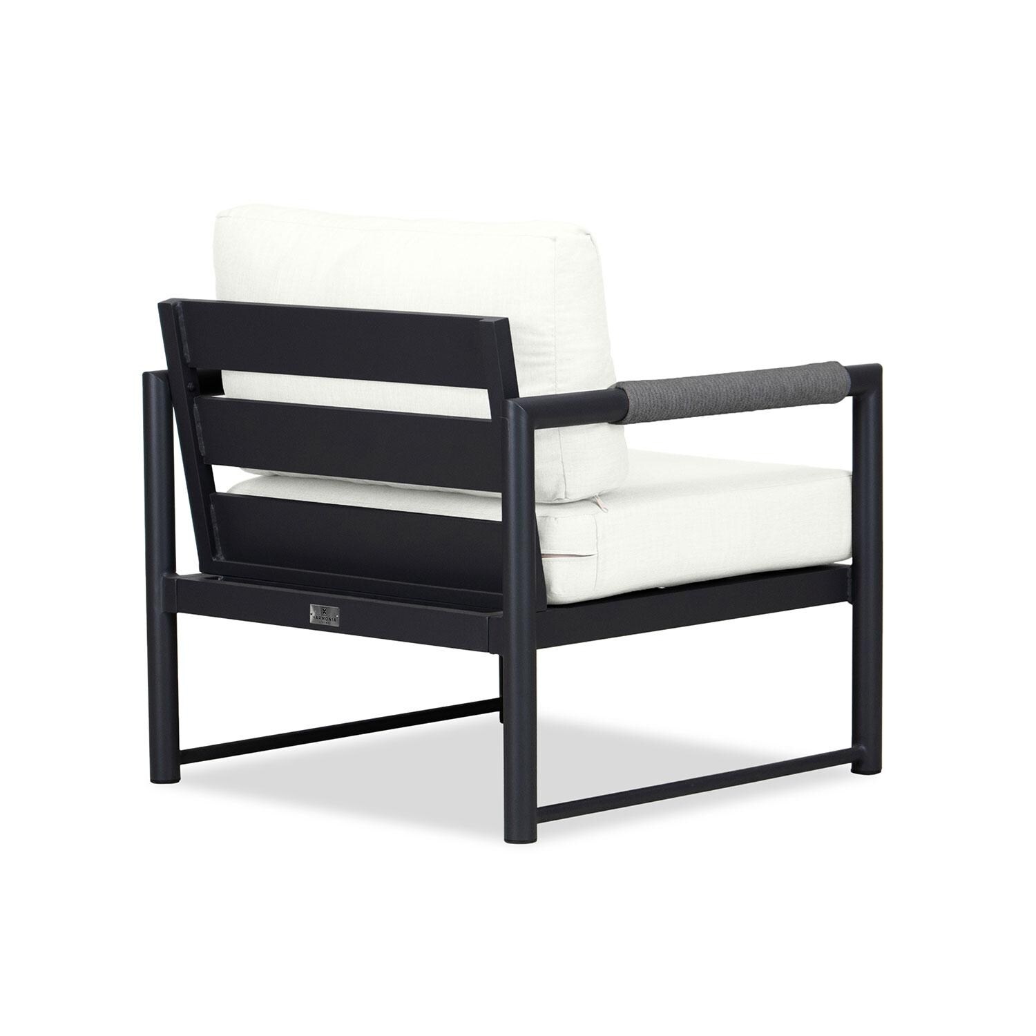 Lakeview AVEBAY-BK-CO-CC-CN Avenue Bay Black/Carbon Club Chair - Canvas Natural - Rear Angled - White Background thumbnail