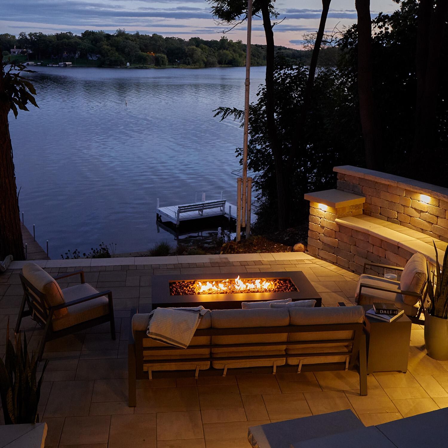 Lakeview Outdoor Designs SC-C9814NG-WSLT Elysian 70-Inch Rectangle Natural Gas Fire Table - Birds Eye View thumbnail