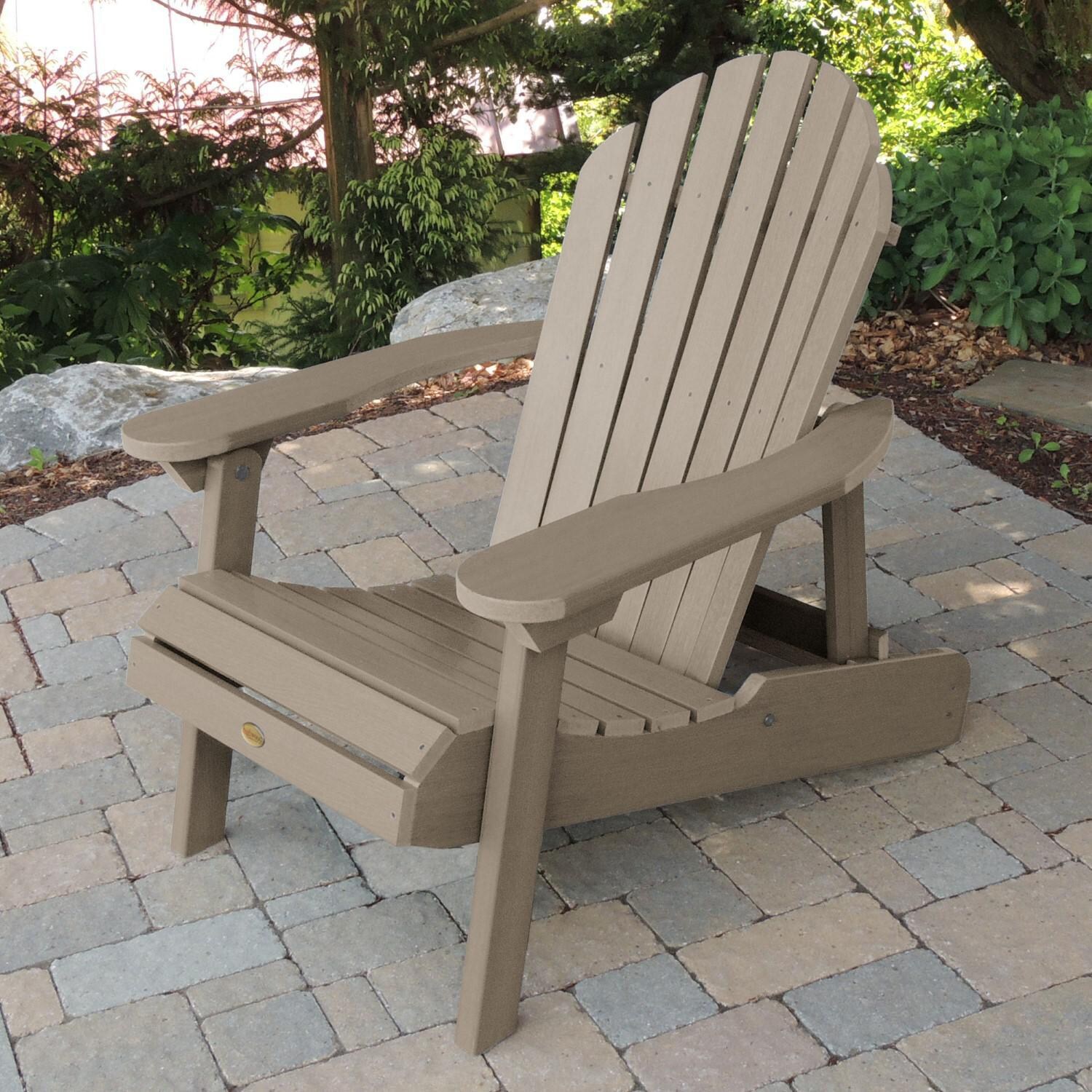 Lakeview Dream Bay Folding & Reclining Adirondack Chair - Woodland Brown - Half Reclined thumbnail