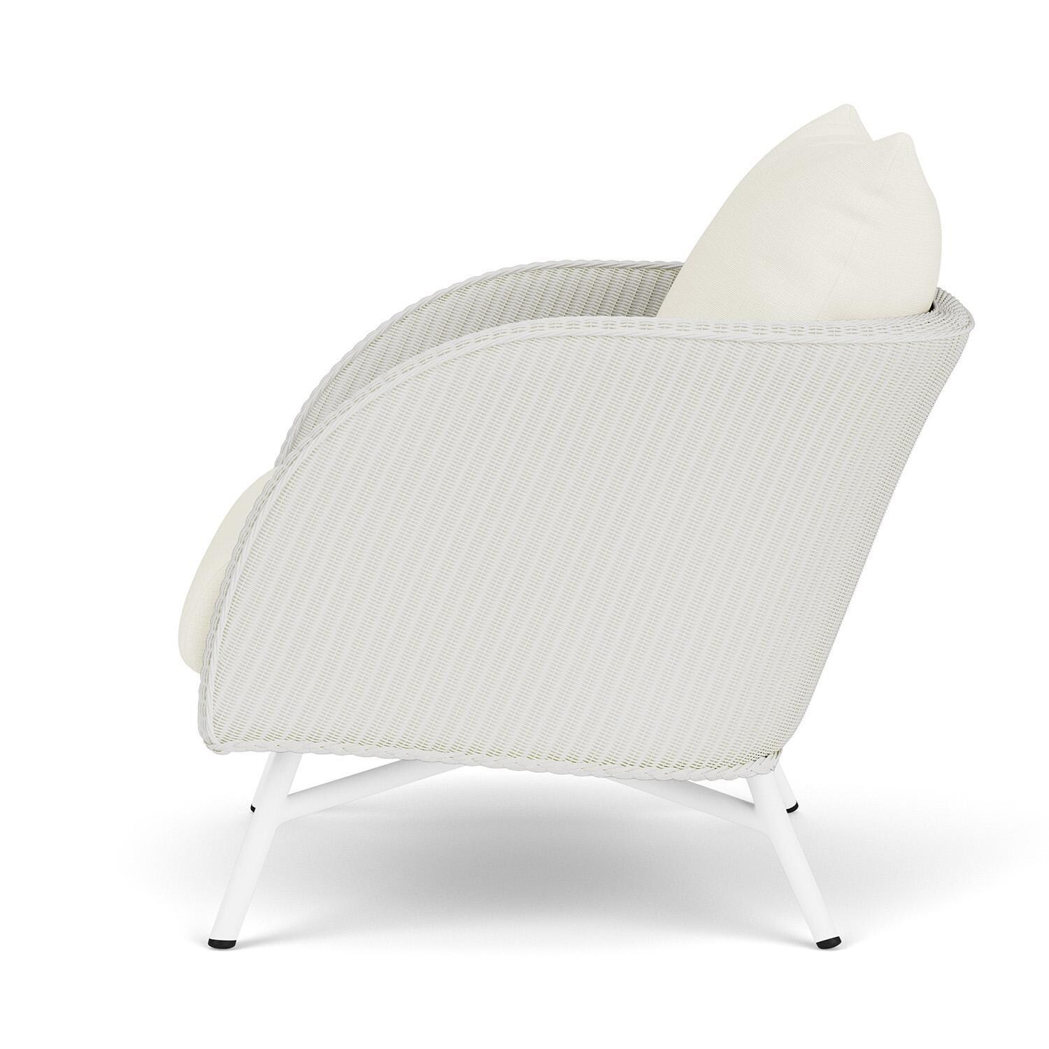 Lloyd Flanders Essence Lounge Chair W/Sailcloth Salt Fabric - Matte White Finish - Side thumbnail