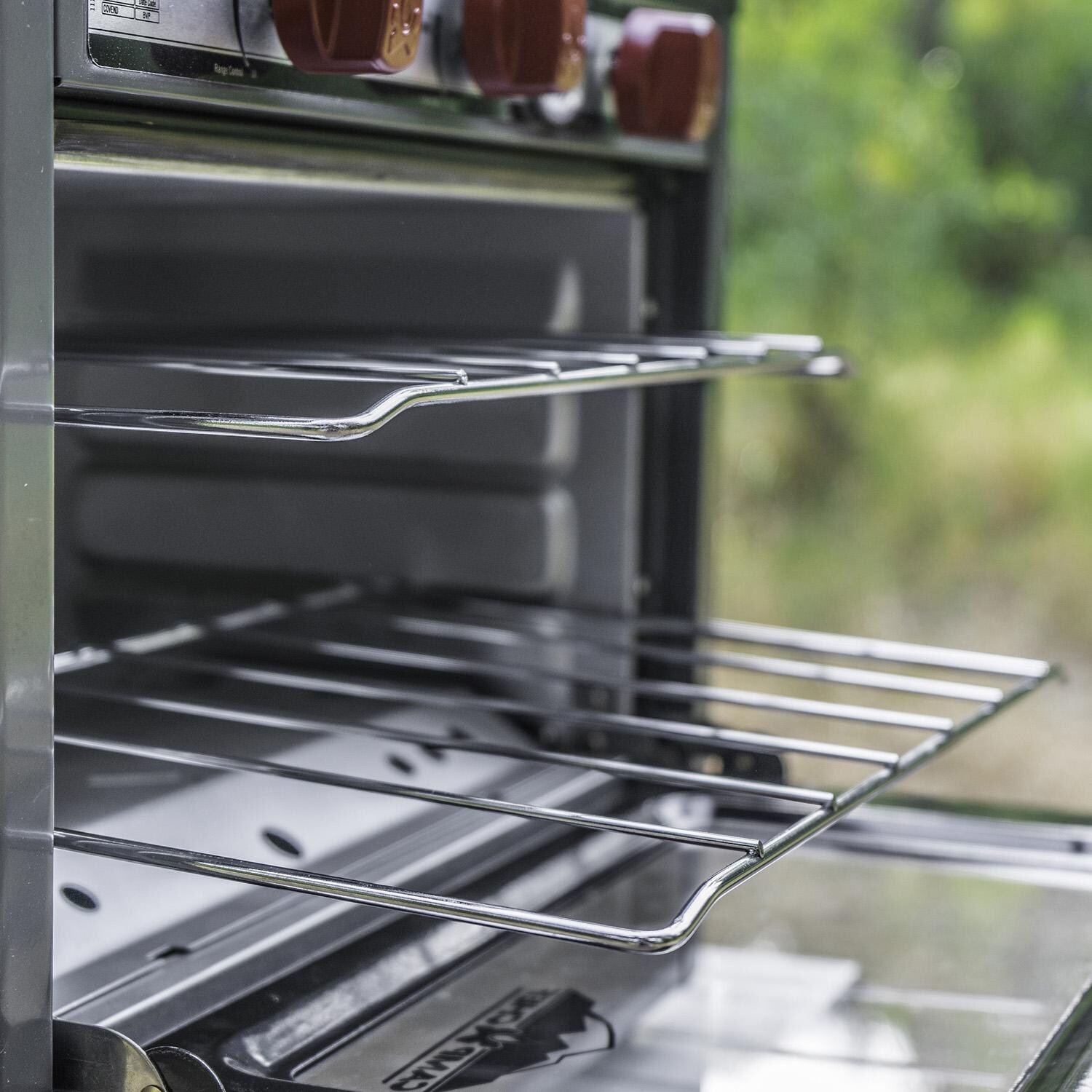 Camp Chef COVEND Deluxe Outdoor Camp Oven - Oven Open w/ Extended Racks thumbnail