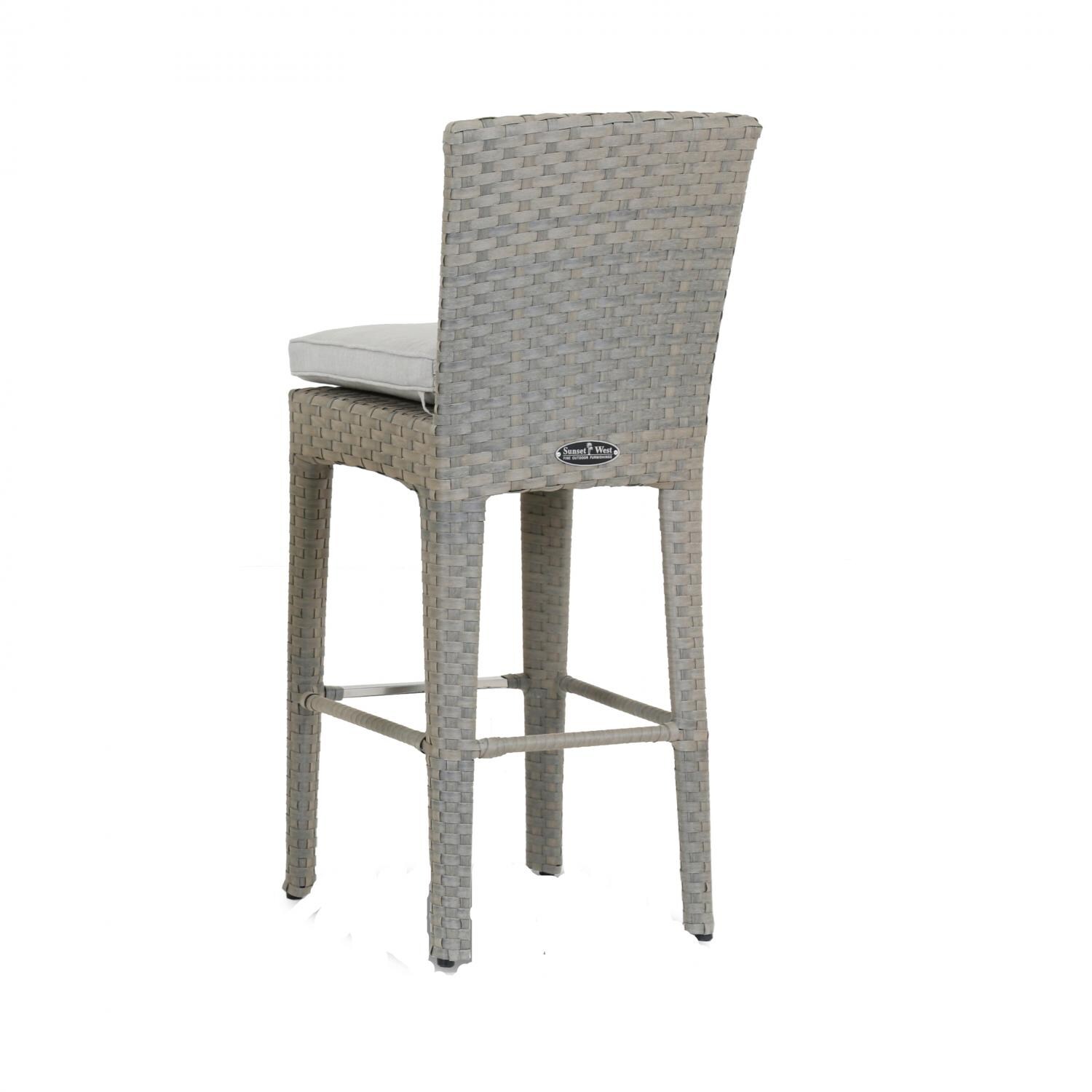 Majorca Wicker Patio Bar Stool -Back View thumbnail