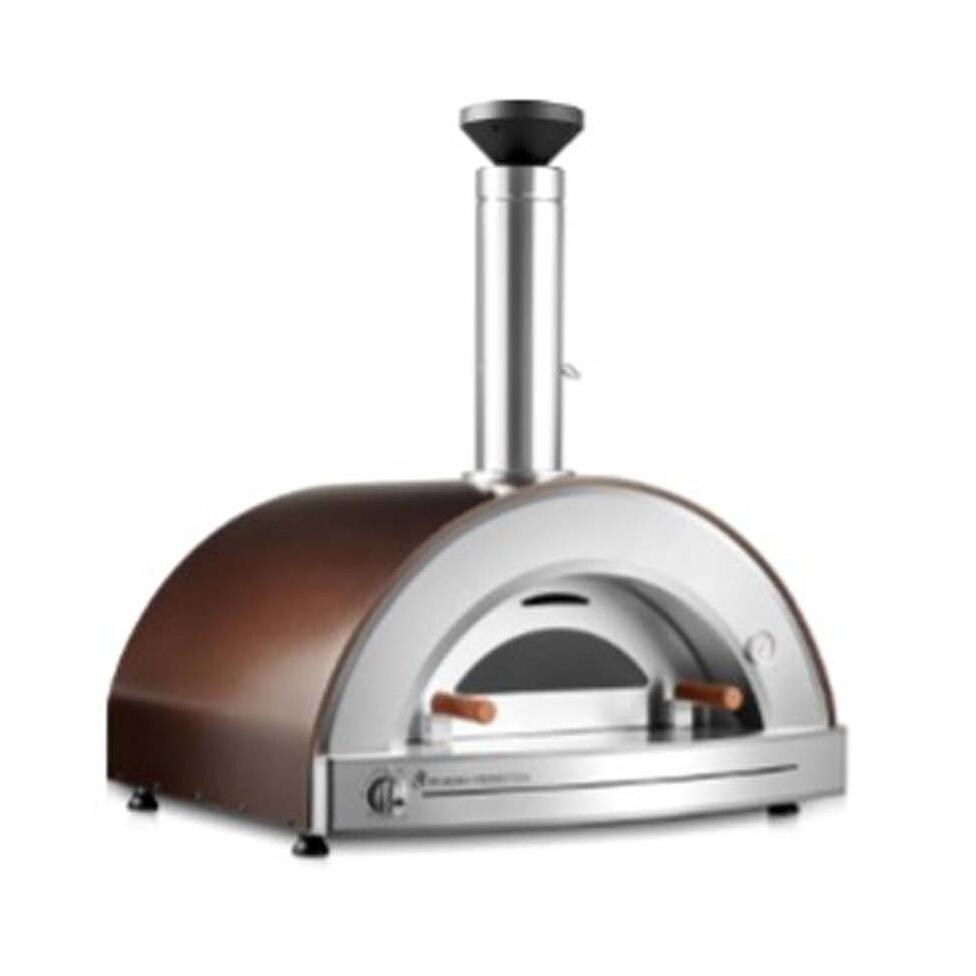 Forno Venetzia FVTOR225-G-NG-C Torino 225 Hybrid Natural Gas Pizza Oven - Copper - Angled Right - White Background thumbnail