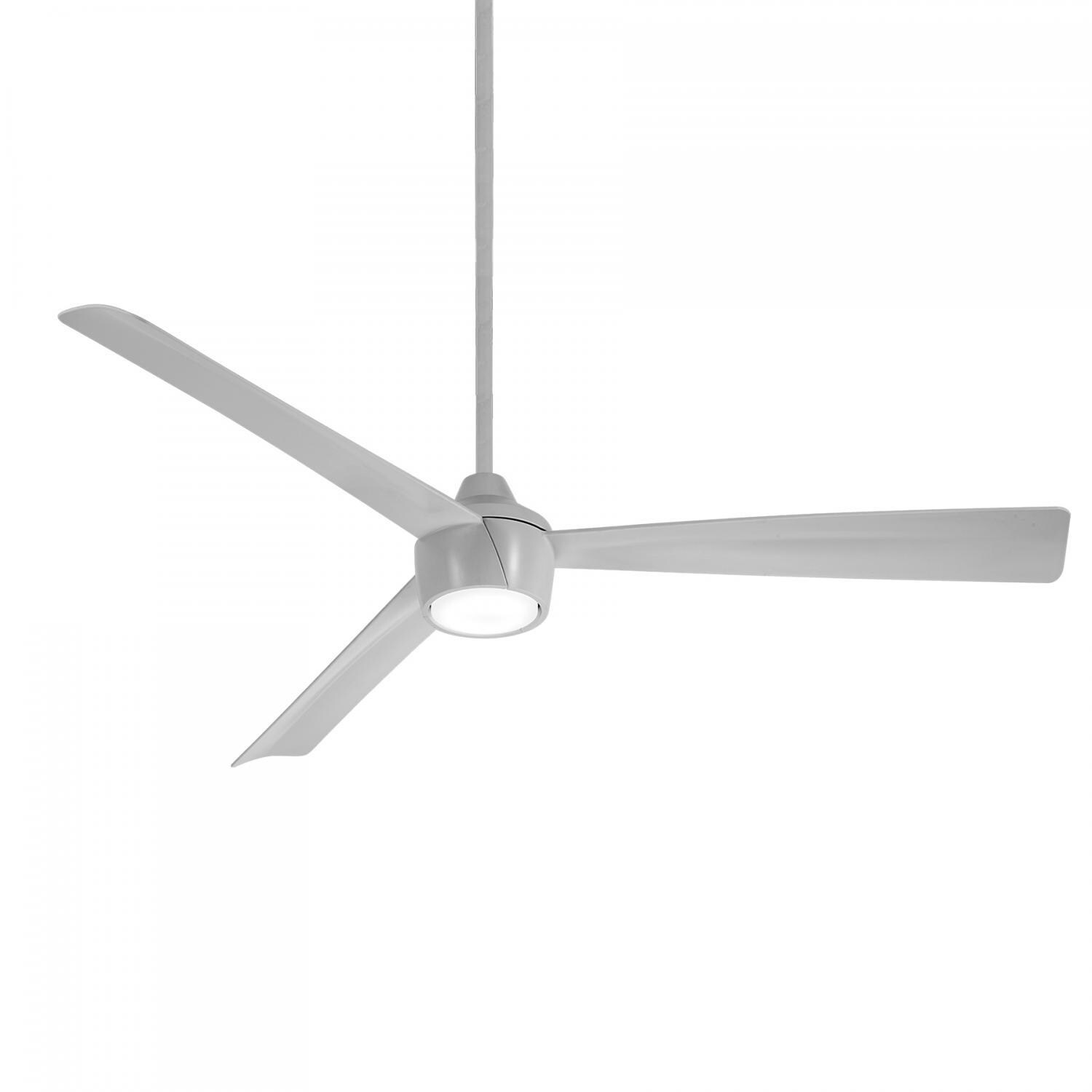 Minka-Aire Skinnie 56-Inch 3-Blade LED Ceiling Fan in Grey Finish W/ Grey Blades & Etched Lens - F626L-GRY