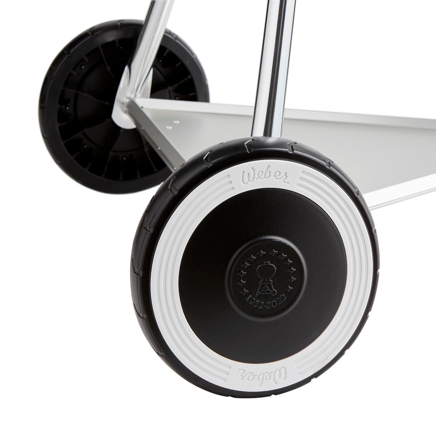 Weber 19525001 70th Anniversary Kettle 22-Inch Charcoal Grill - White Walled Wheels thumbnail