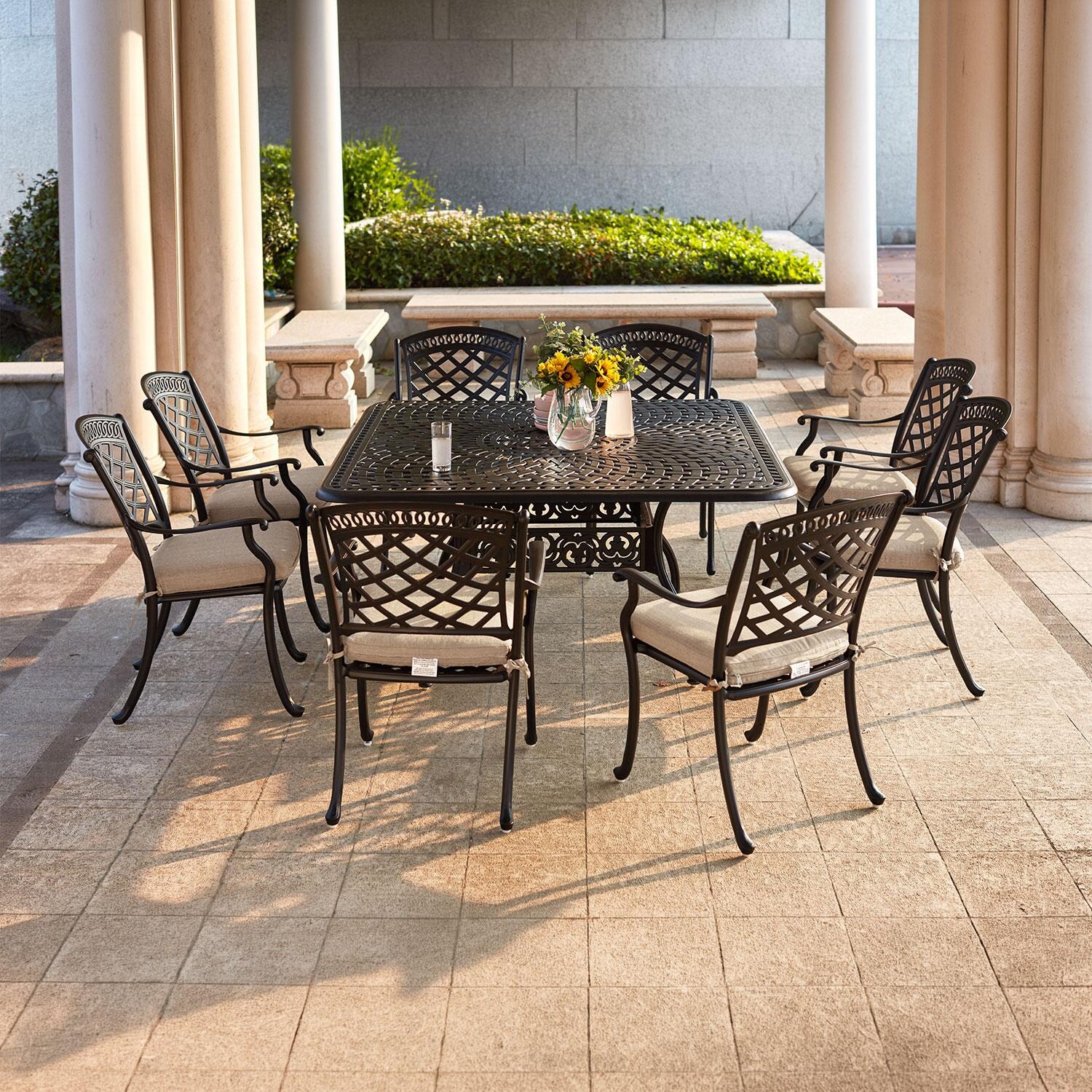 Darlee Sedona 9 Piece Cast Aluminum Patio Dining Set - Antique Bronze - Lifestyle thumbnail