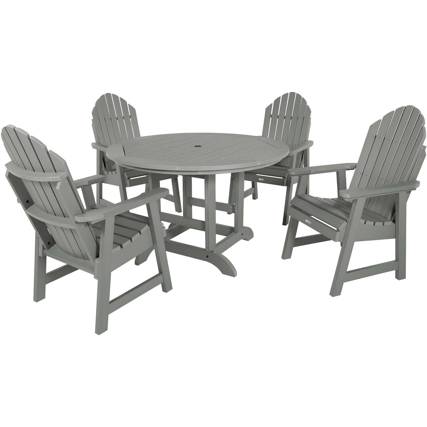 Dream Bay 5 Pc Set Recycled Plastic Dining Set In Coastal Teak By Lakeview - White Background thumbnail