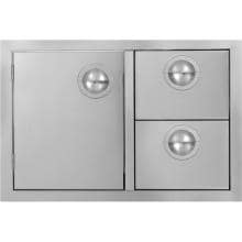 BBQGuys.com Portofino Series 30-Inch Stainless Steel Double Drawer & Roll-Out Propane Tank Storage Combo