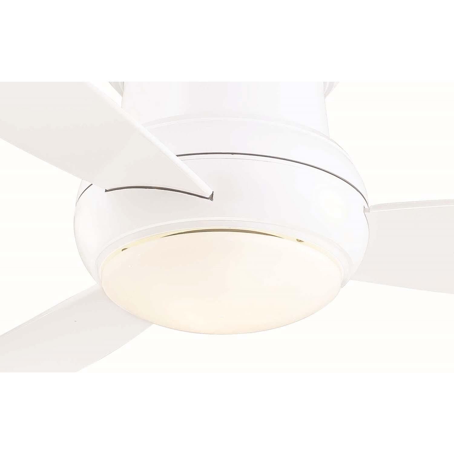 Minka-Aire F474L-WH Concept II Wet 52-Inch 3-Concave Blade LED Ceiling Fan in White Finish w/ White Blades & White Opal Glass - Light thumbnail