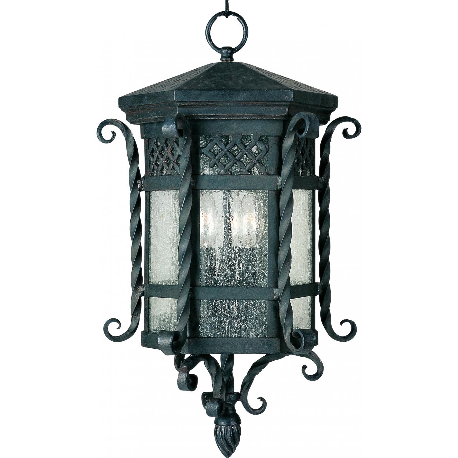 Maxim Scottsdale 30128CDCF 60W 21-Inch Three Light Outdoor Hanging Lantern - Country Forge thumbnail